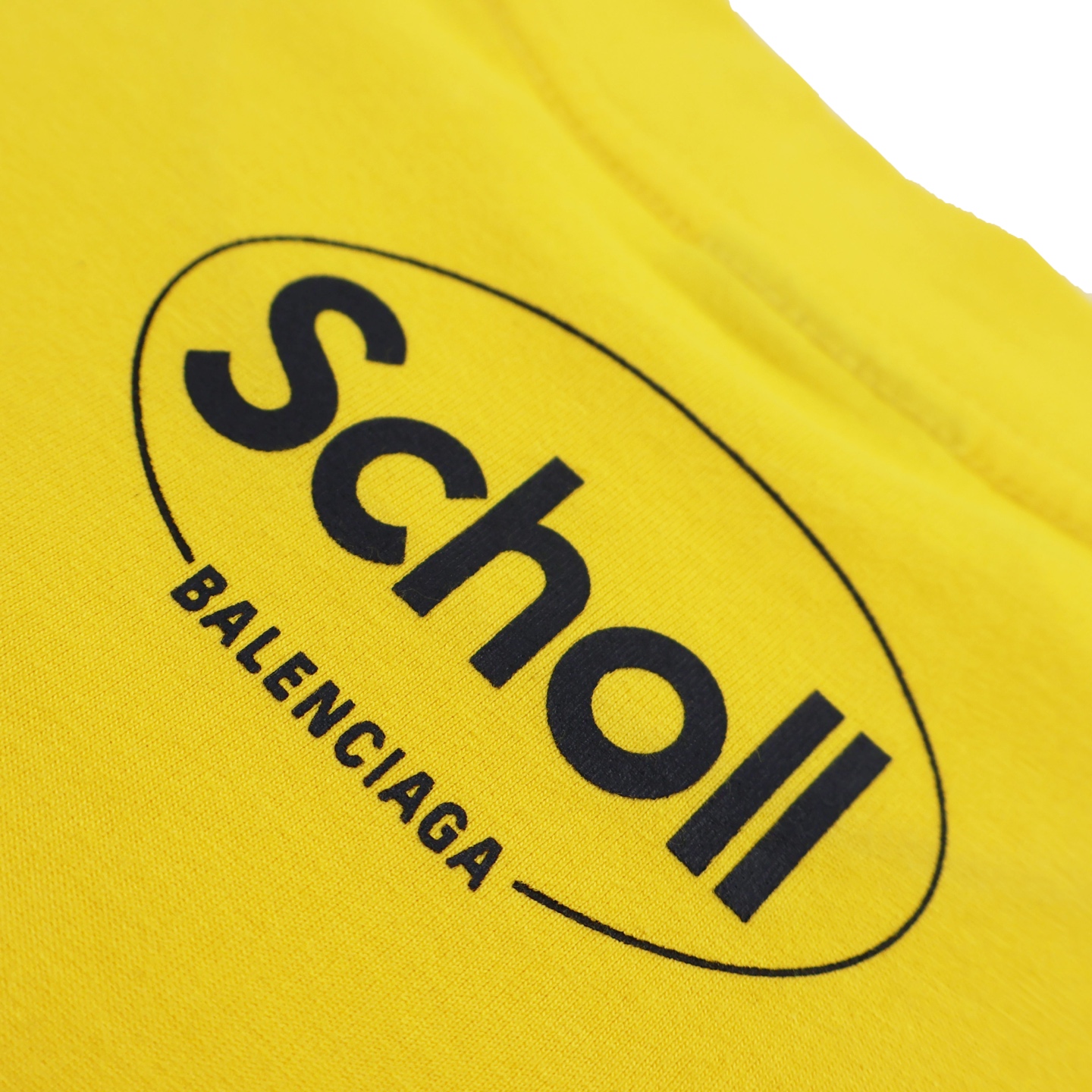 Balenciaga 巴黎世家 SCHOOL印花 短袖 T恤 圆领 短款 夏季 黑色 黄色A2