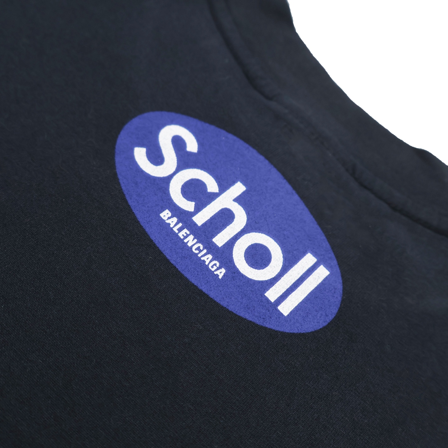 Balenciaga 巴黎世家 SCHOOL印花 短袖 T恤 圆领 短款 夏季 黑色 黄色A2