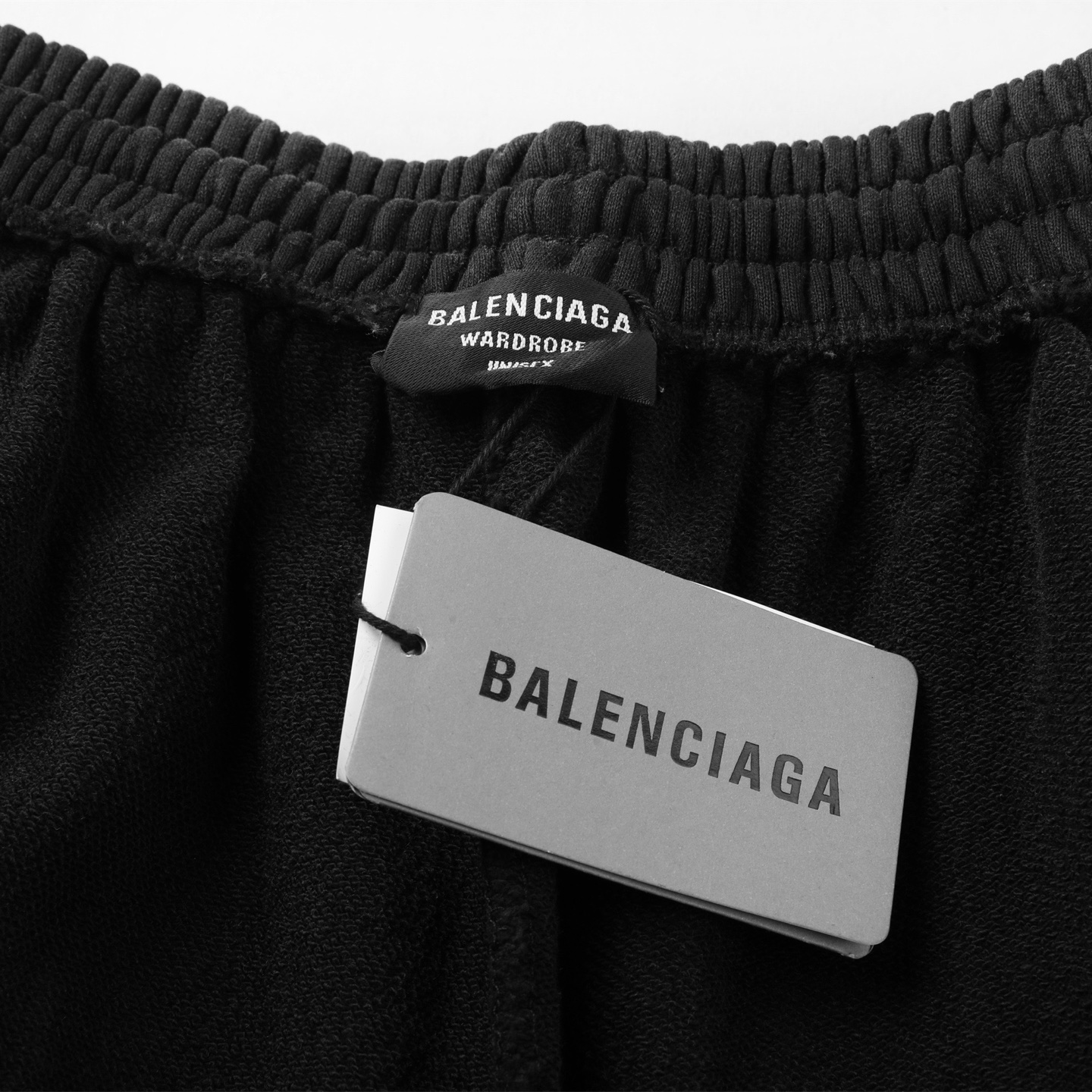 Balenciaga 巴黎世家  520限定短裤 松紧腰运动裤 短裤 裤子 休闲裤 水洗黑 白色A2 676137TMVL63425