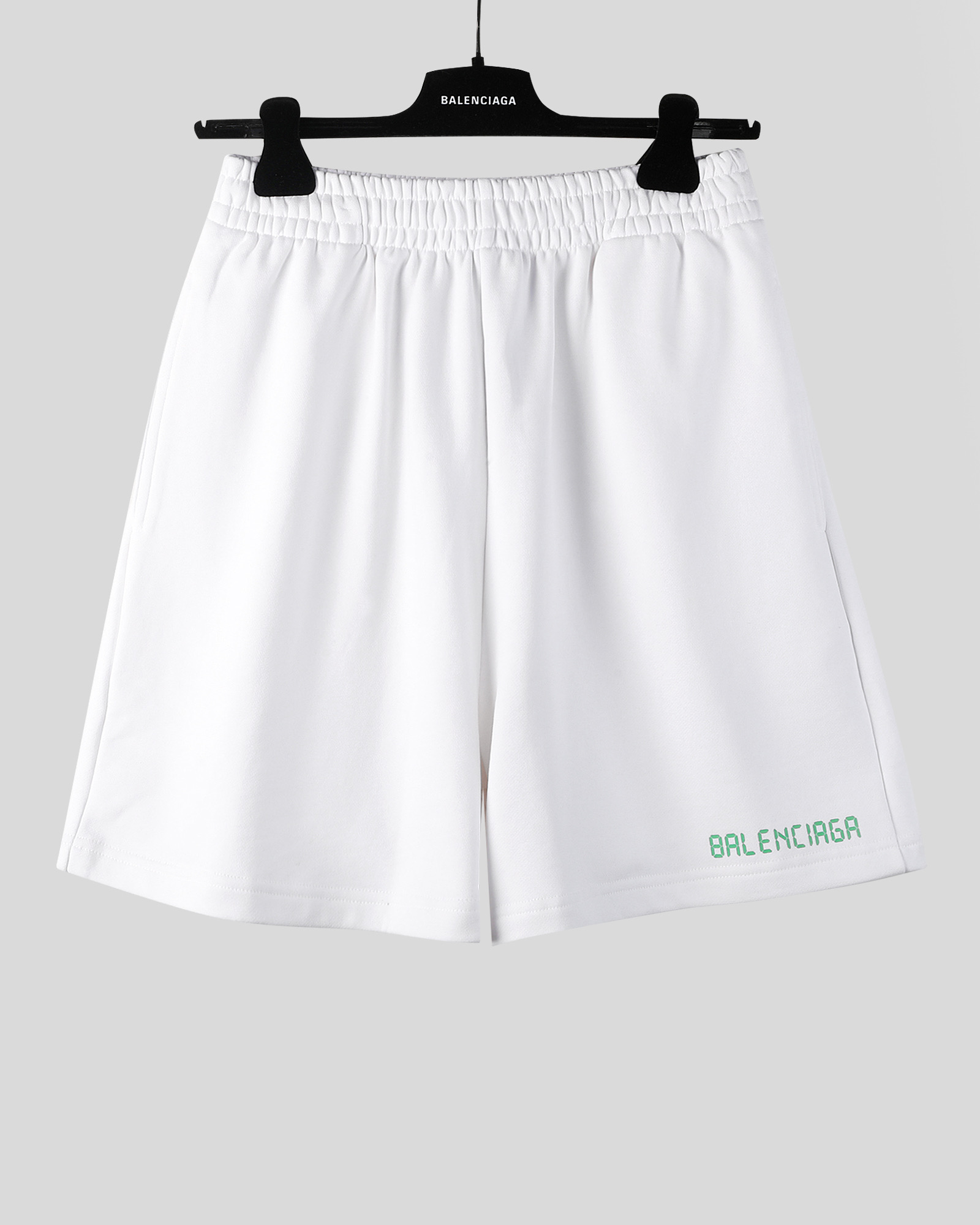 Balenciaga 巴黎世家  520限定短裤 松紧腰运动裤 短裤 裤子 休闲裤 水洗黑 白色A2 676137TMVL63425