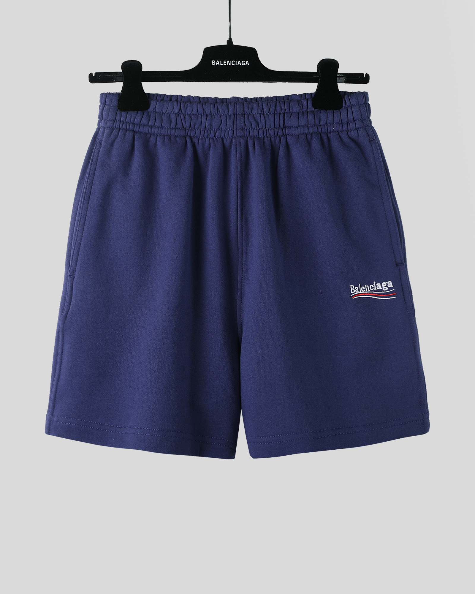 Balenciaga 巴黎世家 可乐刺绣短裤 松紧腰运动裤 短裤 裤子 休闲裤 蓝色 白色 灰色 深灰色A2 676137TKV91379