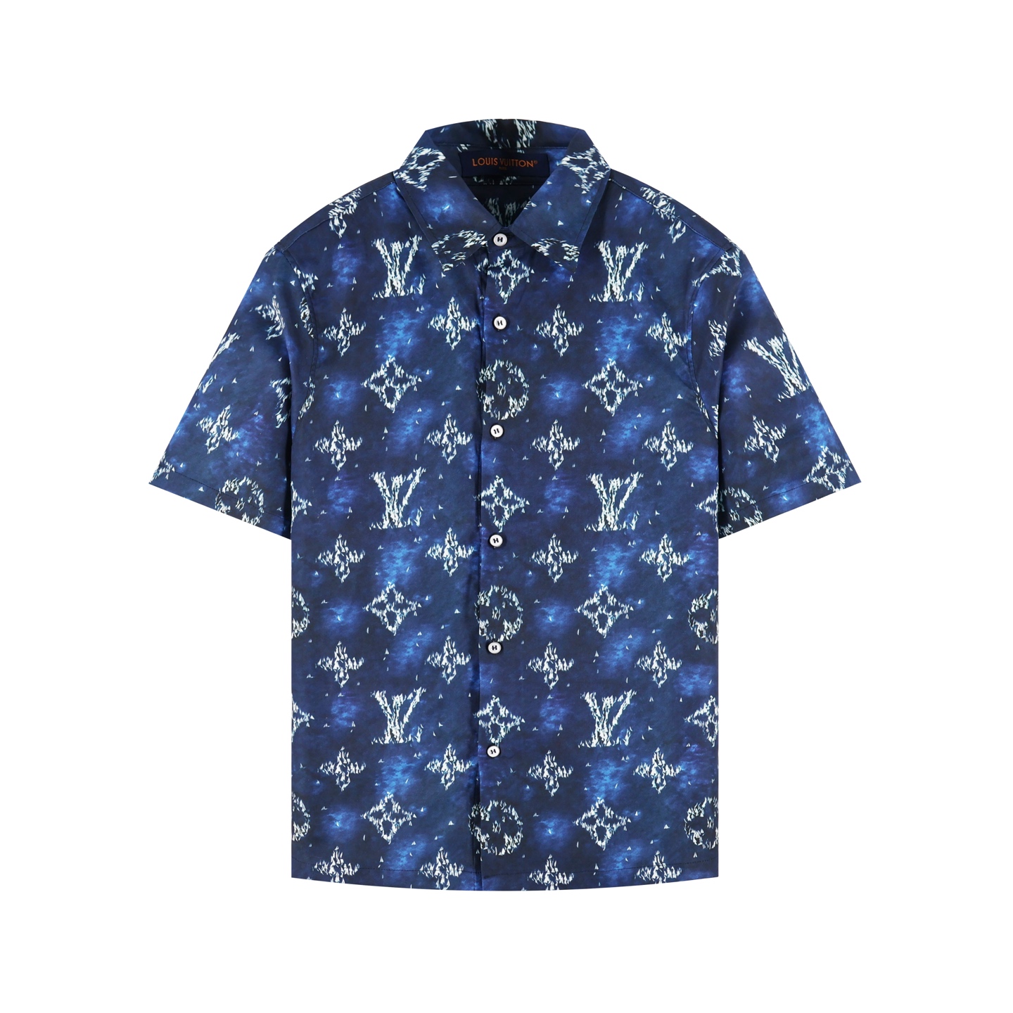 LOUIS VUITTON 路易威登 LV 帆船印花  短袖 休闲 衬衫 蓝色B0  1AHVU1