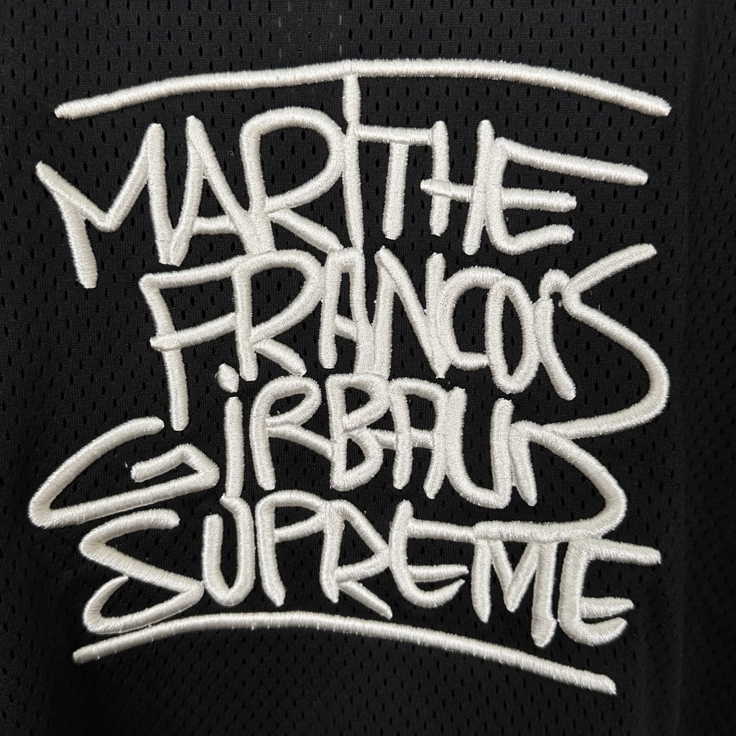 Supreme Marithe Francois Girbud 联名款 胸前刺绣logo 宽松网眼美式潮流秋衣 长袖T恤 黑色 白色 SUP-ss25-232