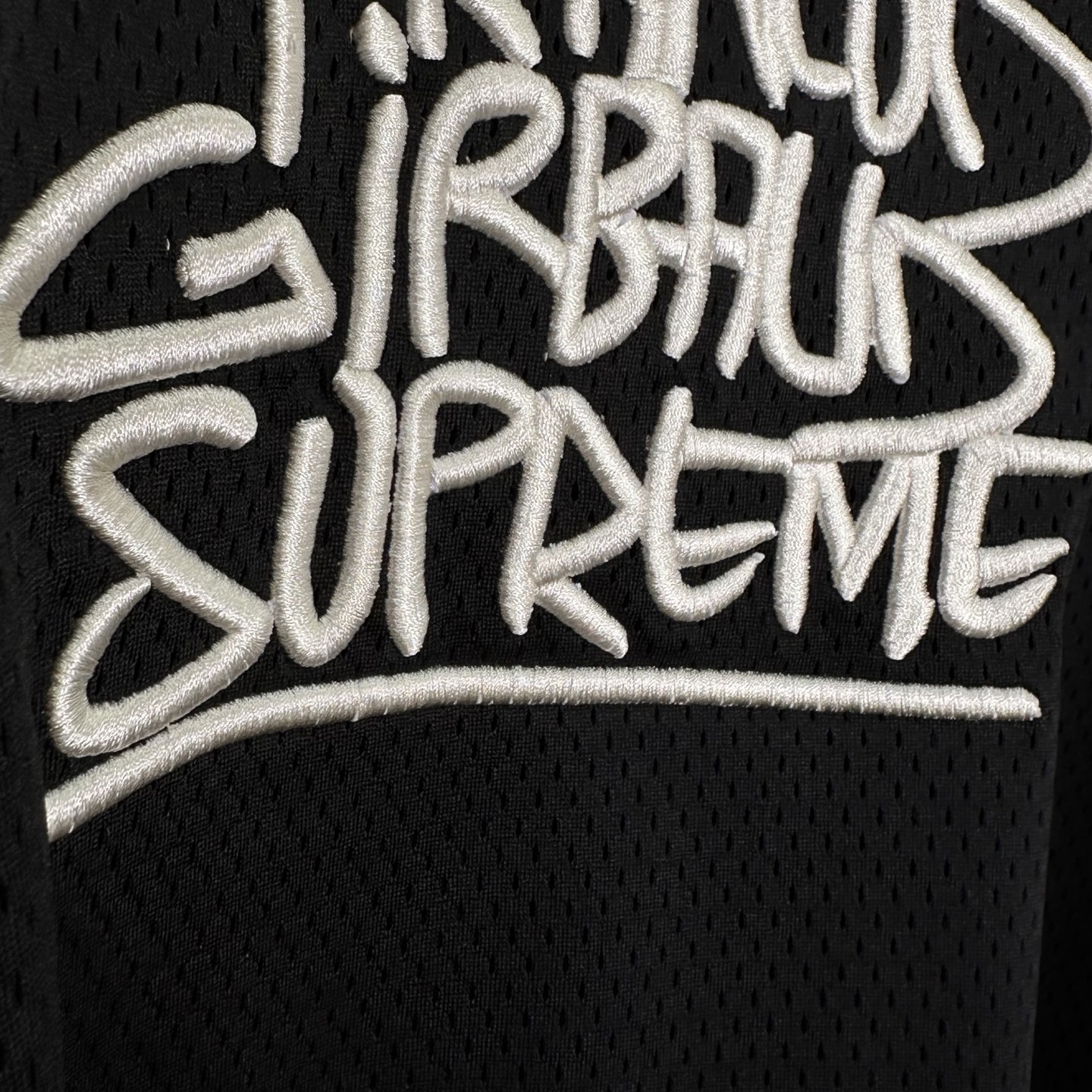 Supreme Marithe Francois Girbud 联名款 胸前刺绣logo 宽松网眼美式潮流秋衣 长袖T恤 黑色 白色 SUP-ss25-232