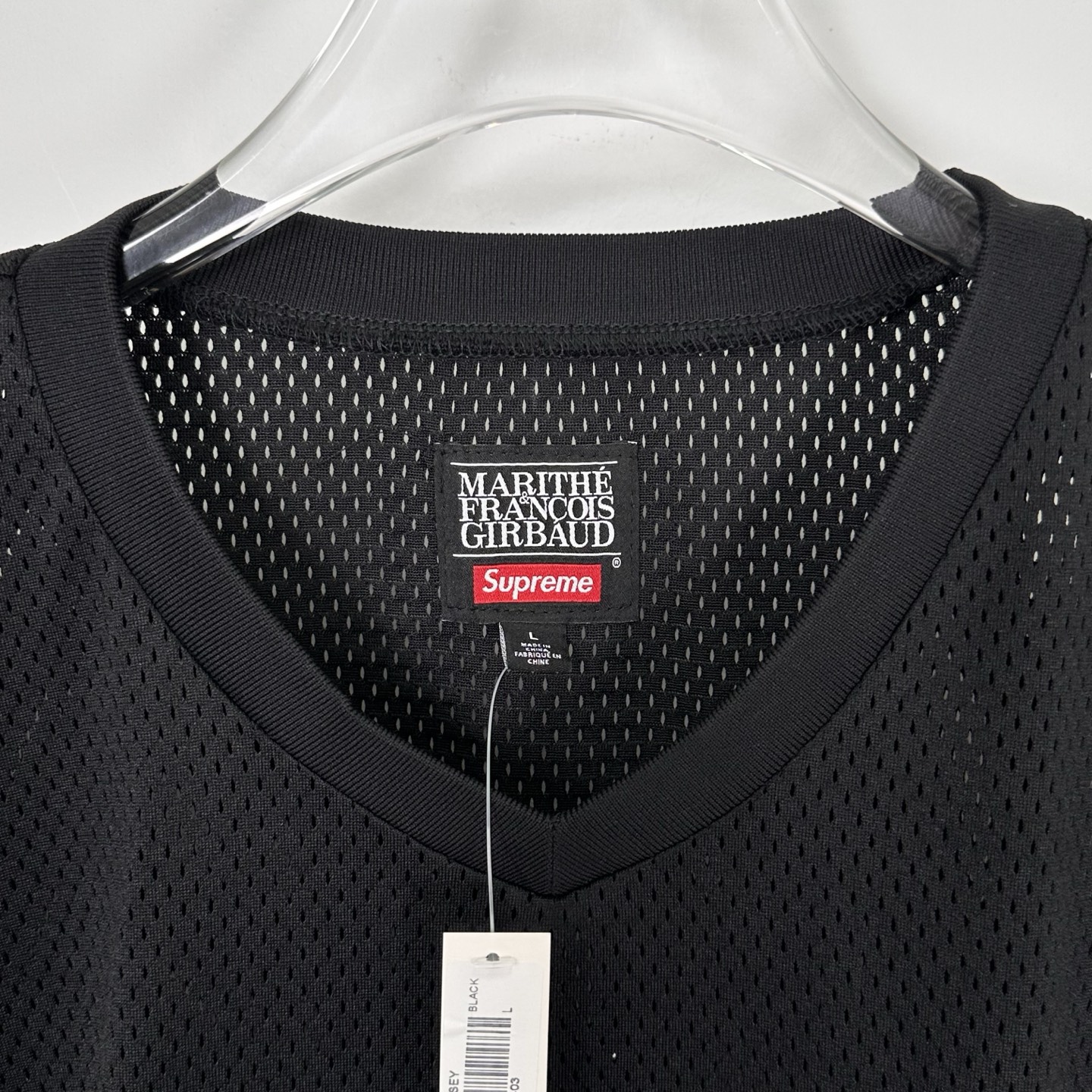 Supreme Marithe Francois Girbud 联名款 胸前刺绣logo 宽松网眼美式潮流秋衣 长袖T恤 黑色 白色 SUP-ss25-232