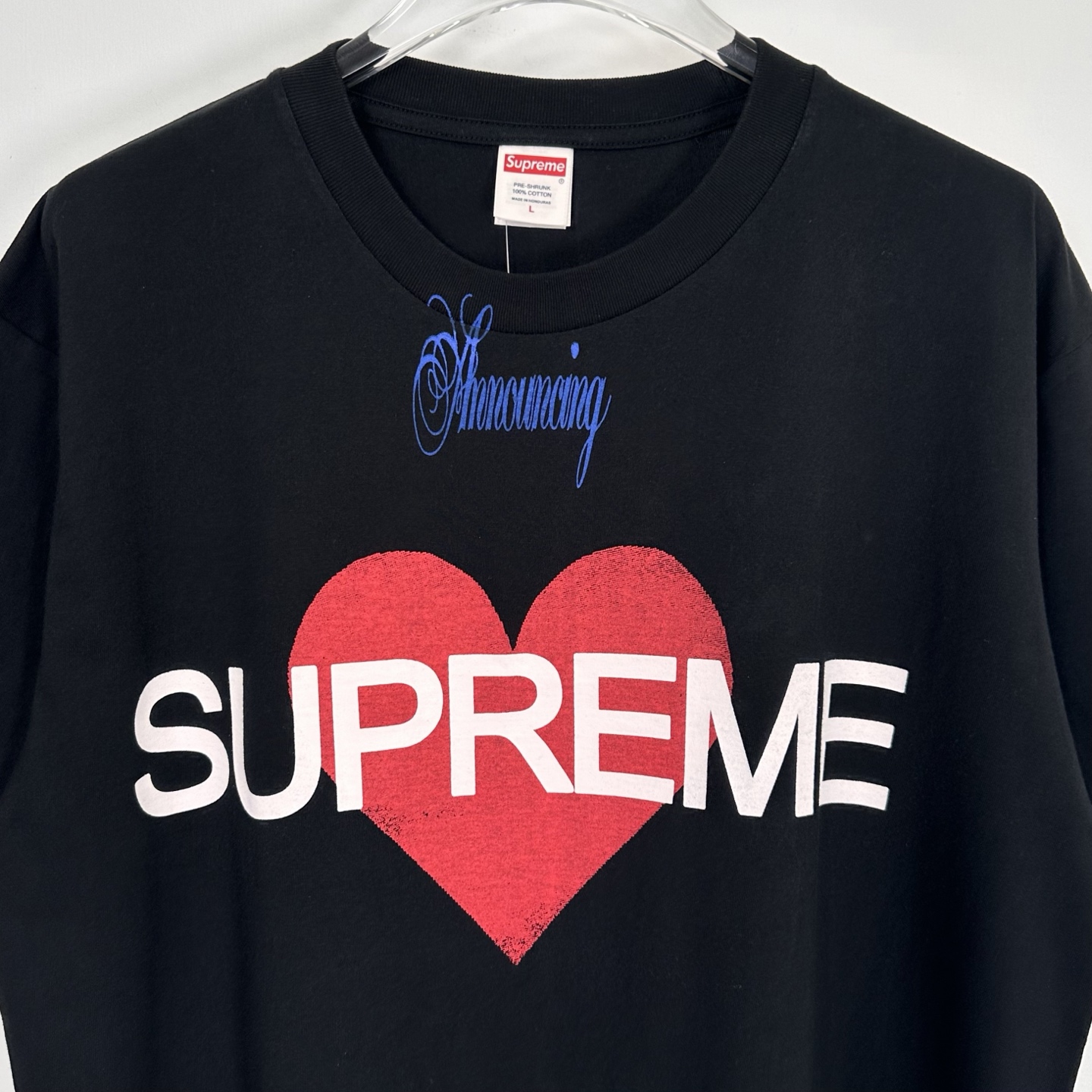 Supreme WEEK1 Announcing Tee 圆领休闲 印花短袖 T恤 心型 黑色 白色A0 SUP-SS25-021