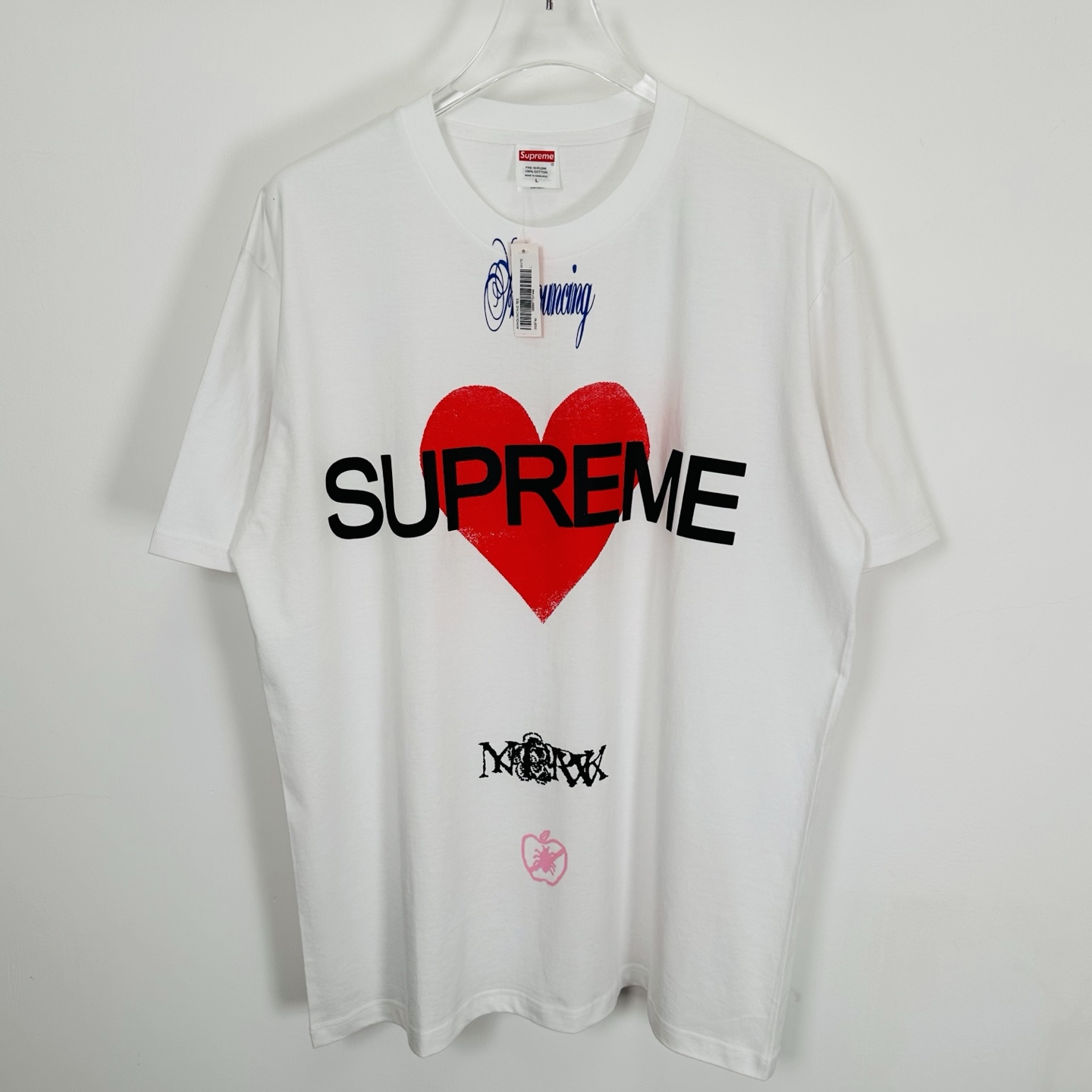 Supreme WEEK1 Announcing Tee 圆领休闲 印花短袖 T恤 心型 黑色 白色A0 SUP-SS25-021