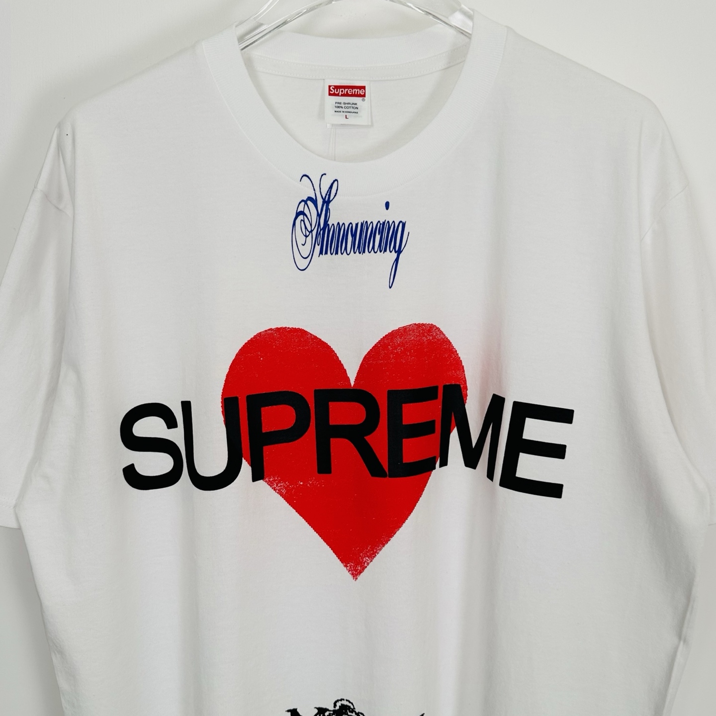 Supreme WEEK1 Announcing Tee 圆领休闲 印花短袖 T恤 心型 黑色 白色A0 SUP-SS25-021
