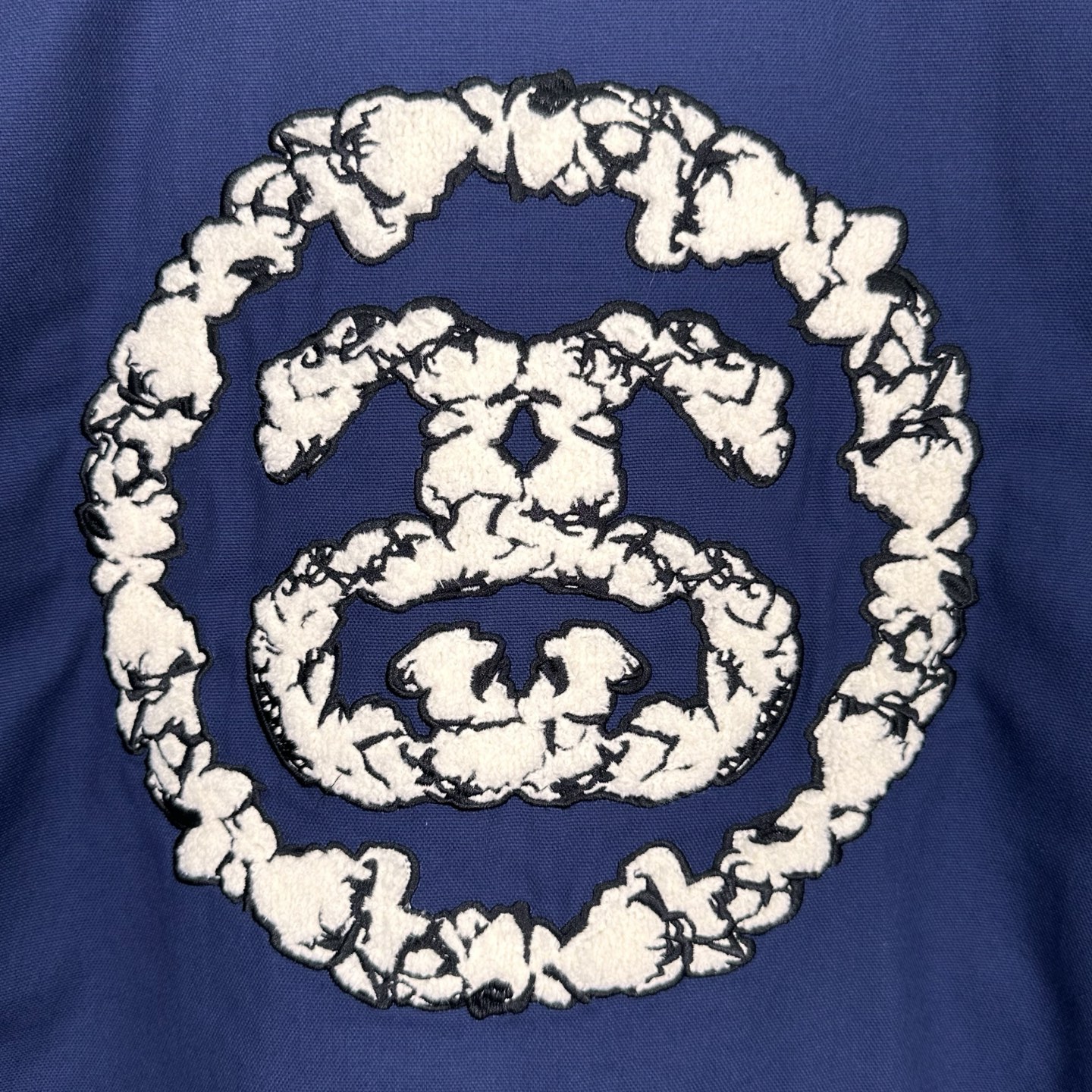 Stussy  Denim Tears联名款 SS25 胸前logo 拉链开合工装美式复古夹克 男女同款 海军蓝B0 315512