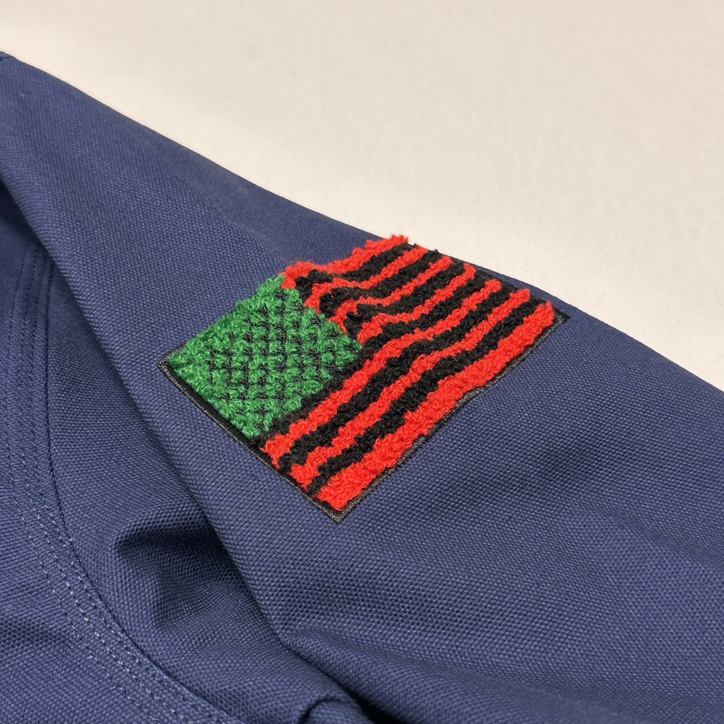 Stussy  Denim Tears联名款 SS25 胸前logo 拉链开合工装美式复古夹克 男女同款 海军蓝B0 315512