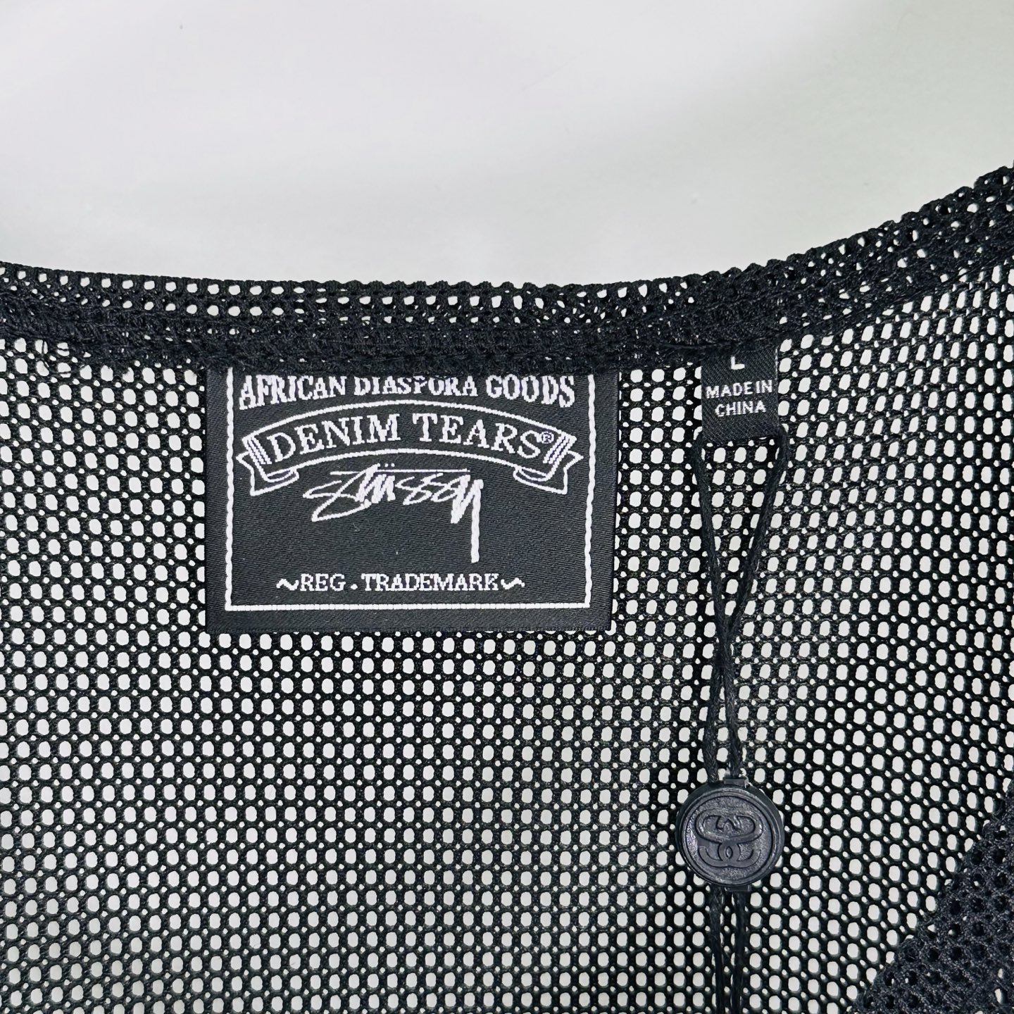 Stussy Denim Tears 联名  背心网纱镂空 套头 T 恤 夏季 男女同款 黑A0 314070