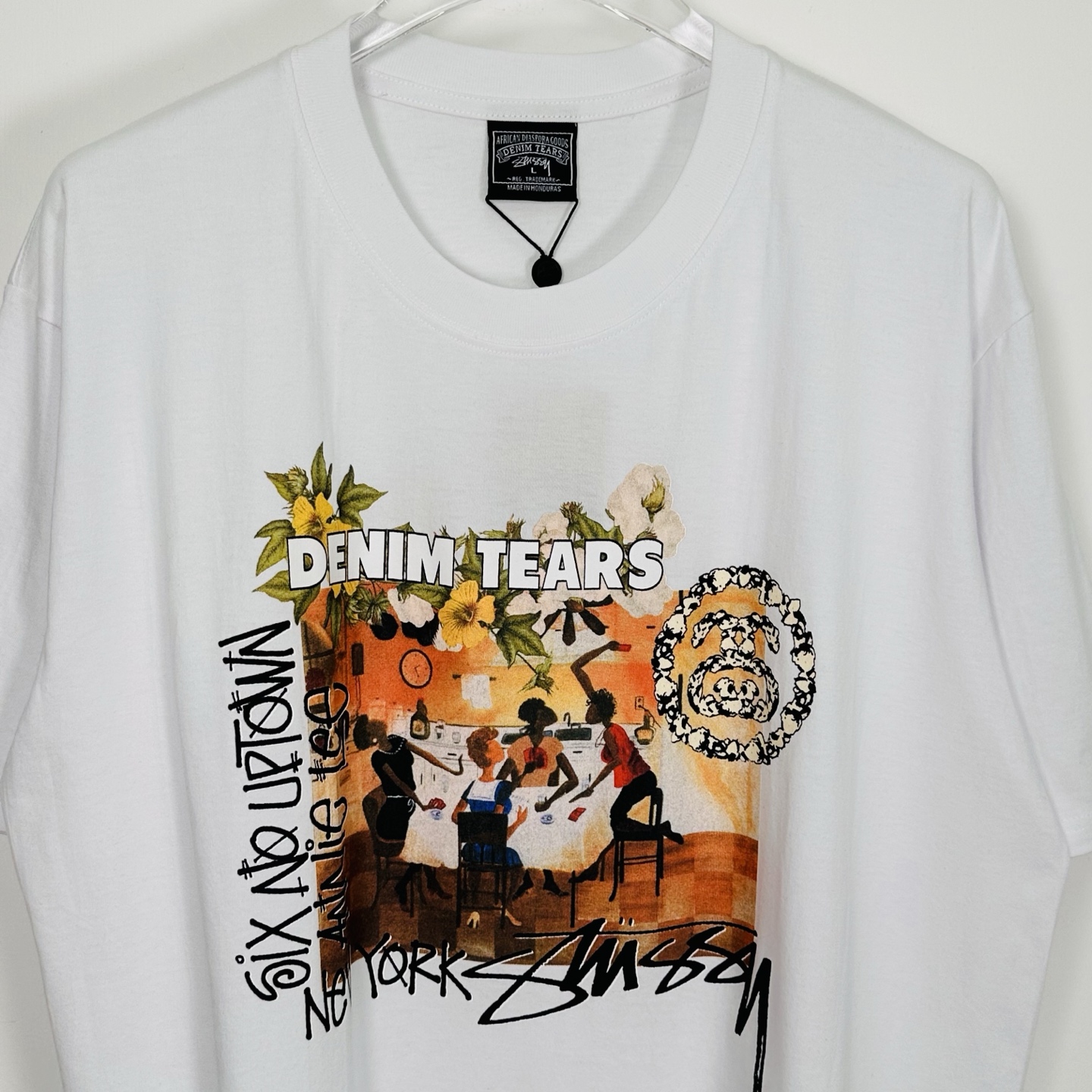 Stussy Denim Tears 联名  印花 短袖 圆领 套头 T 恤 夏季 男女同款 白色 3903997