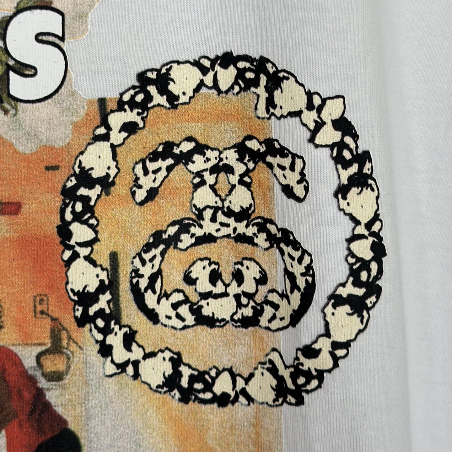 Stussy Denim Tears 联名  印花 短袖 圆领 套头 T 恤 夏季 男女同款 白色 3903997