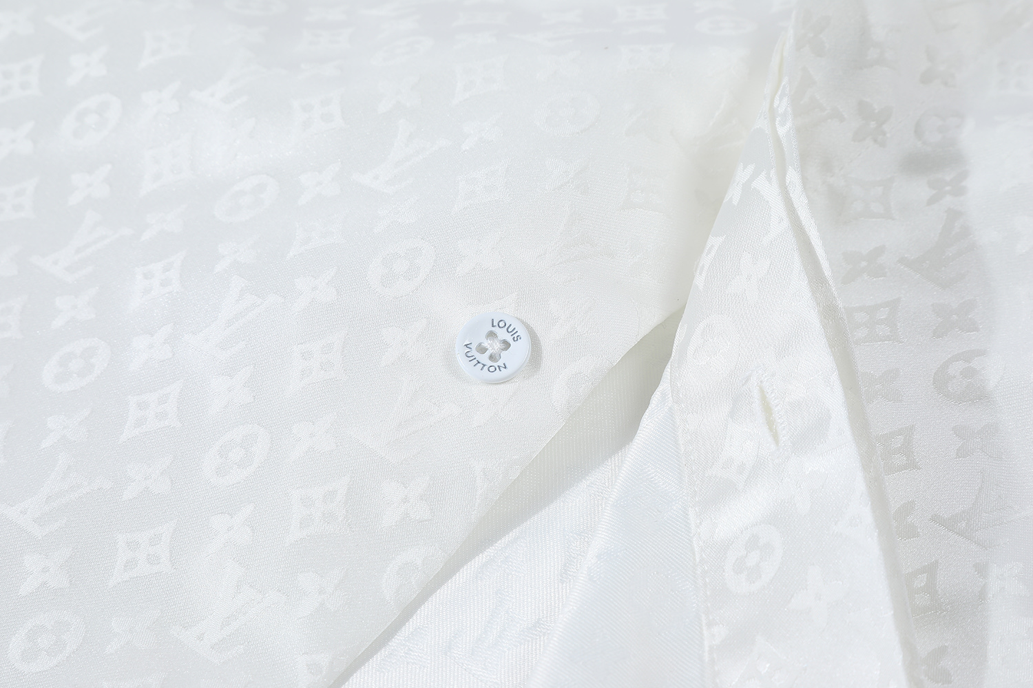 LOUIS VUITTON 路易威登 满印提花 单排扣衬衫 长袖 外套 白色A5 1AGNAC