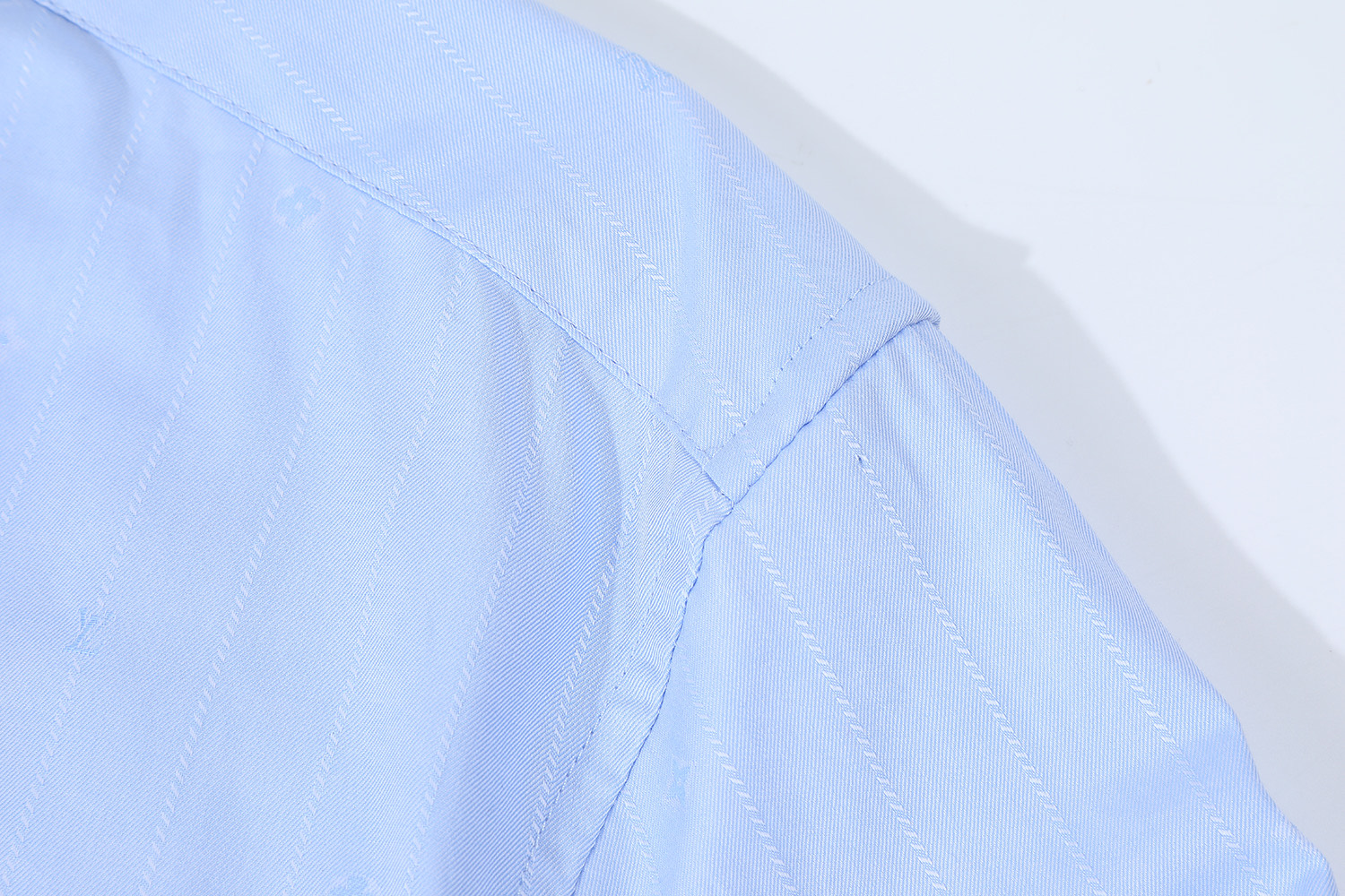 LOUIS VUITTON 路易威登 细条纹提花 单排扣衬衫 长袖 外套  蓝色A5  