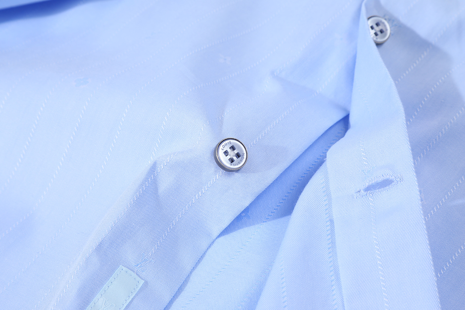 LOUIS VUITTON 路易威登 细条纹提花 单排扣衬衫 长袖 外套  蓝色A5  