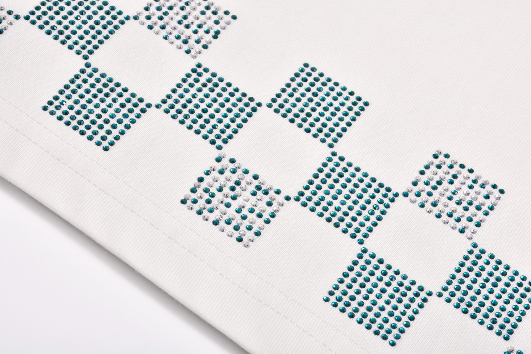 LOUIS VUITTON 路易威登 LV棋盘格下摆烫钻  夏季 T恤 男女同款  短袖 白色A2 1AHVO8