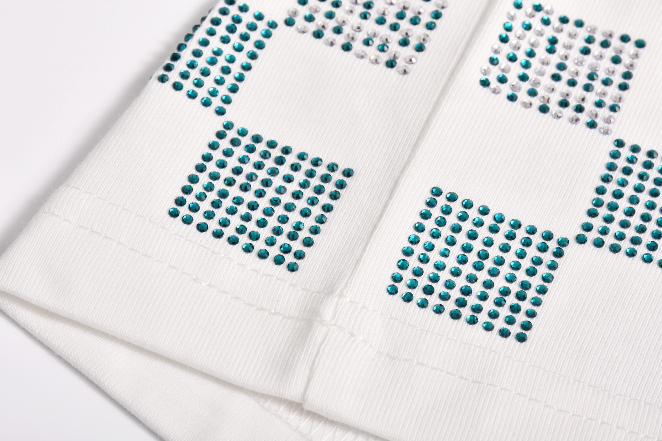 LOUIS VUITTON 路易威登 LV棋盘格下摆烫钻  夏季 T恤 男女同款  短袖 白色A2 1AHVO8