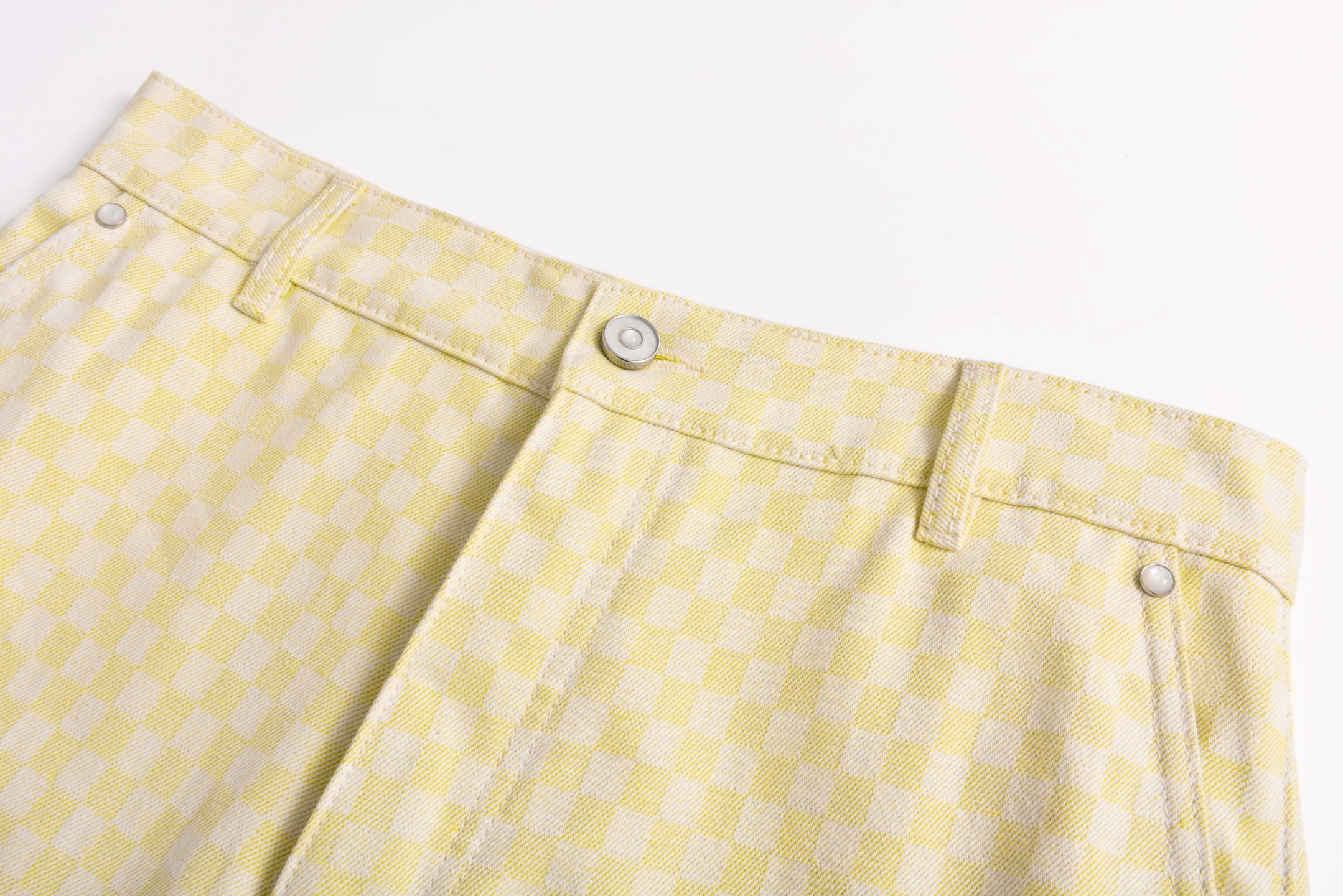 LOUIS VUITTON  路易威登 LV 棋盘格渐变  牛仔裤 直筒 裤子 长裤 黄渐变B0 1AGTHH