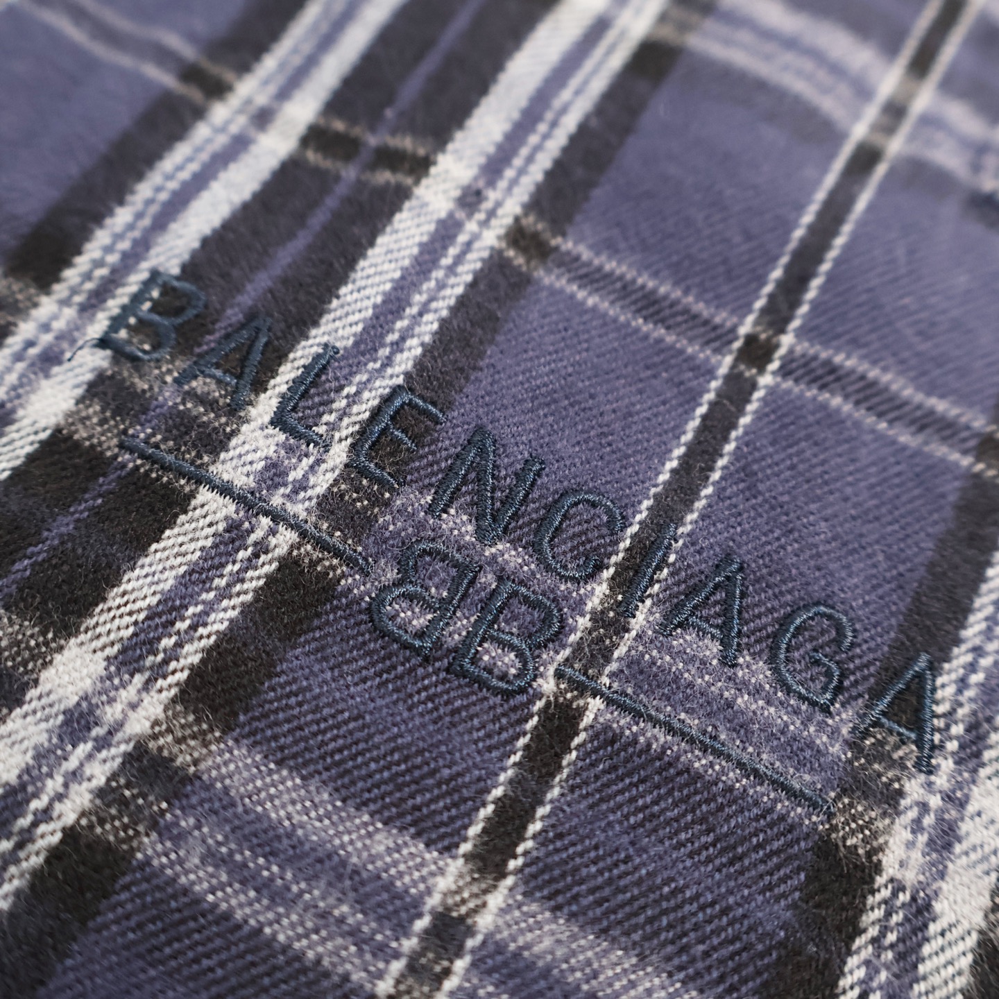 Balenciaga 巴黎世家 格纹 宽松阔腿卫裤 松紧腰运动裤 长裤 裤子 休闲裤A5  海军蓝 823873TRM213080