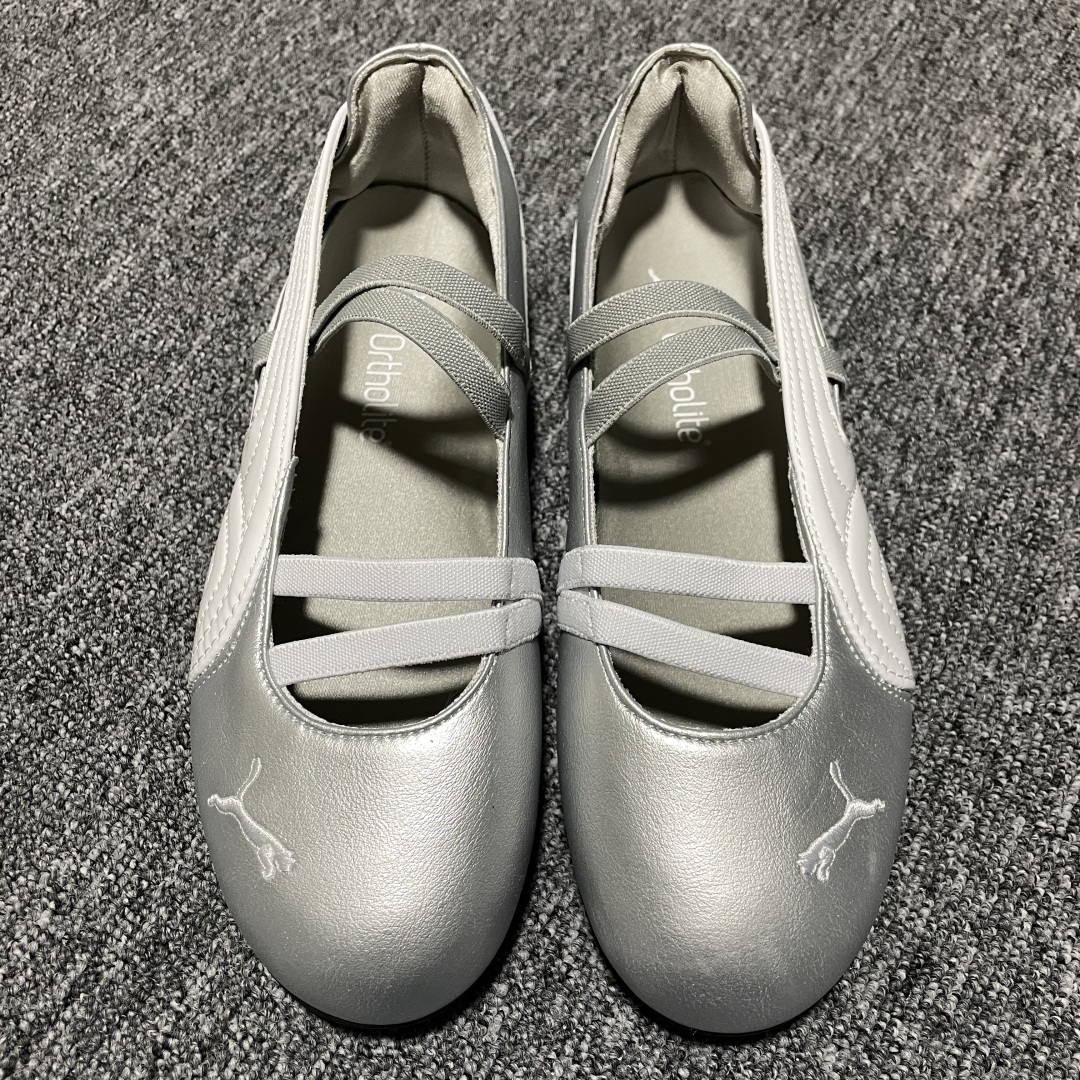 PUMA Speedcat Ballerina 彪马柔软舒适防滑耐磨低帮生活休闲鞋芭蕾舞鞋 银色