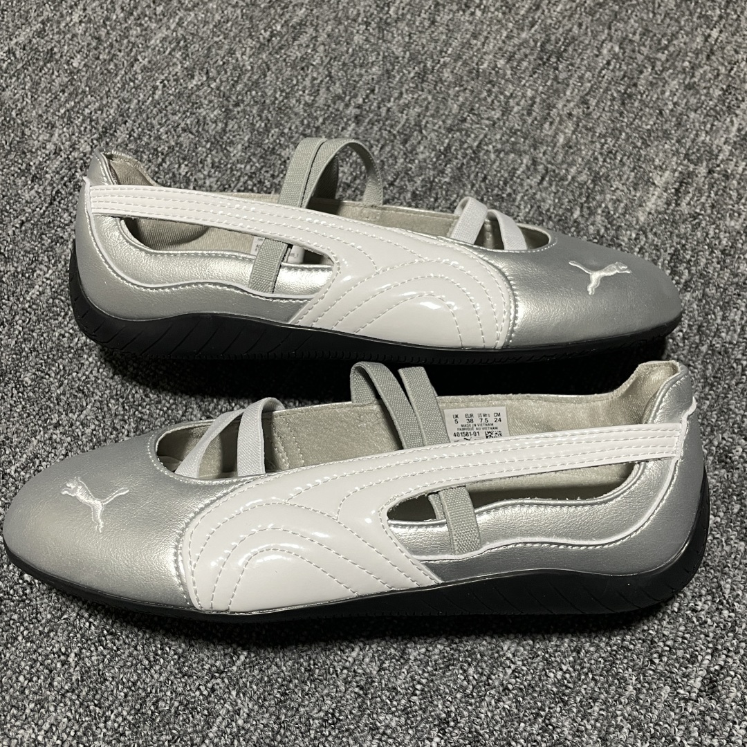PUMA Speedcat Ballerina 彪马柔软舒适防滑耐磨低帮生活休闲鞋芭蕾舞鞋 银色