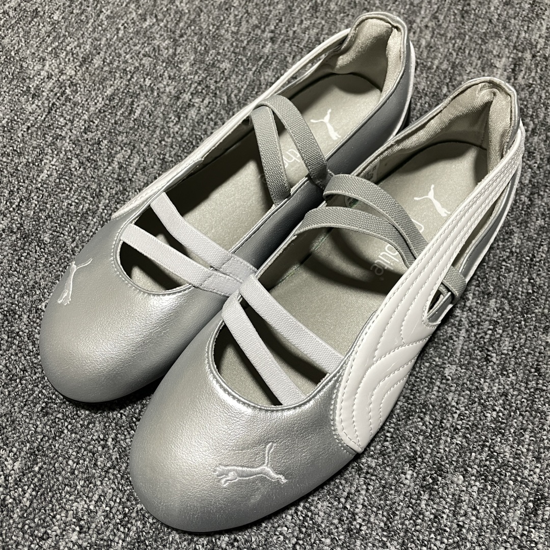 PUMA Speedcat Ballerina 彪马柔软舒适防滑耐磨低帮生活休闲鞋芭蕾舞鞋 银色