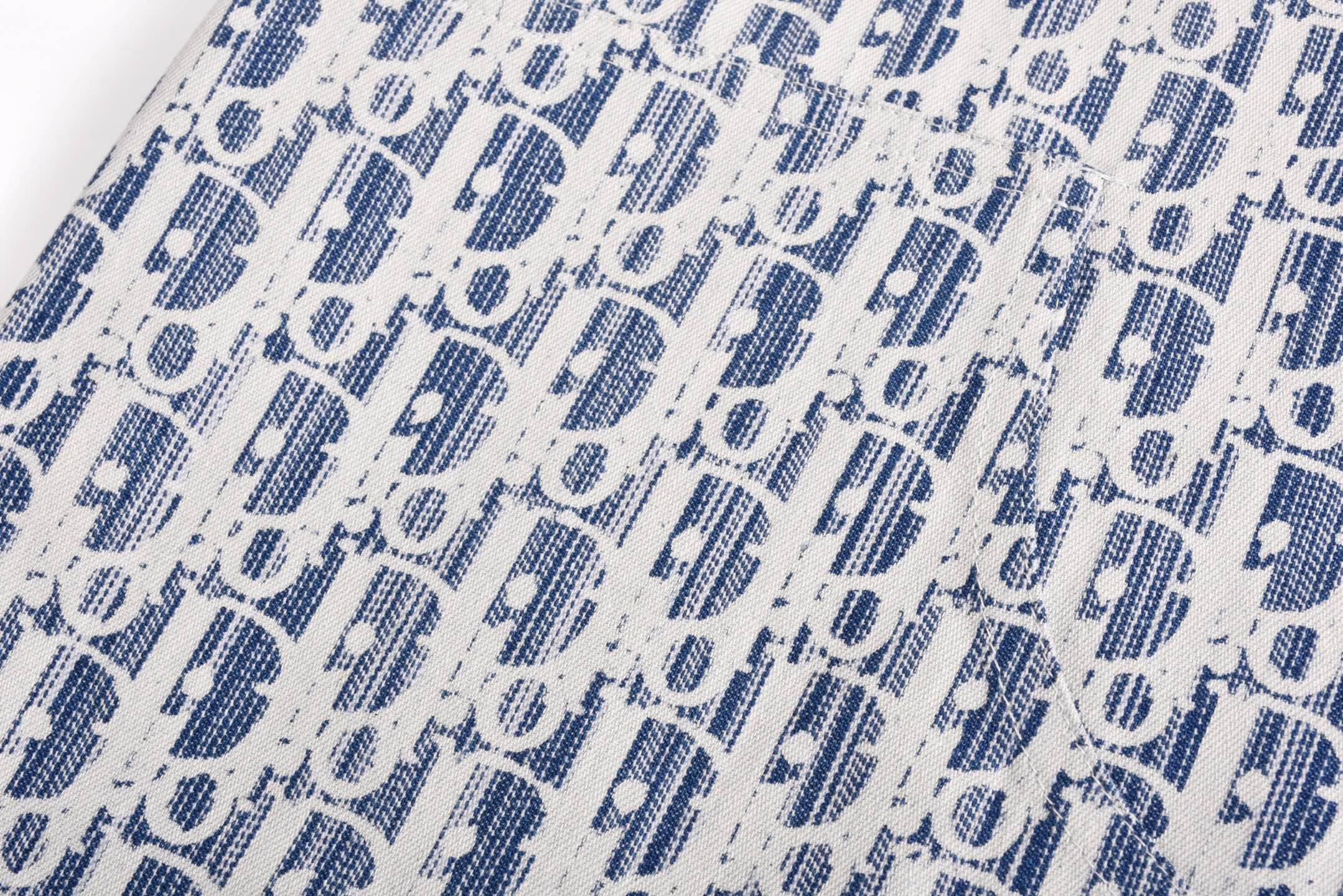 DIOR 迪奥 满印提花 牛仔裤 短裤 裤子 蓝色B0 013C121B5872-C580