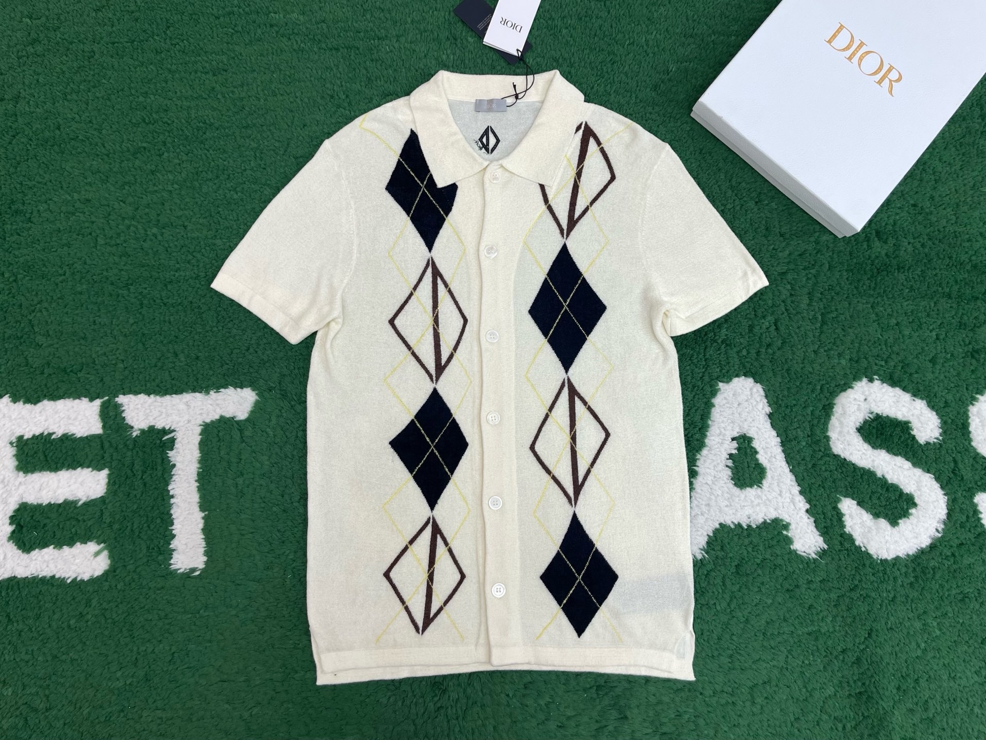 DIOR 迪奥 嵌花编织 T恤 棉质 夏季 短袖  白色B0-RARE 593M500A6002-C085