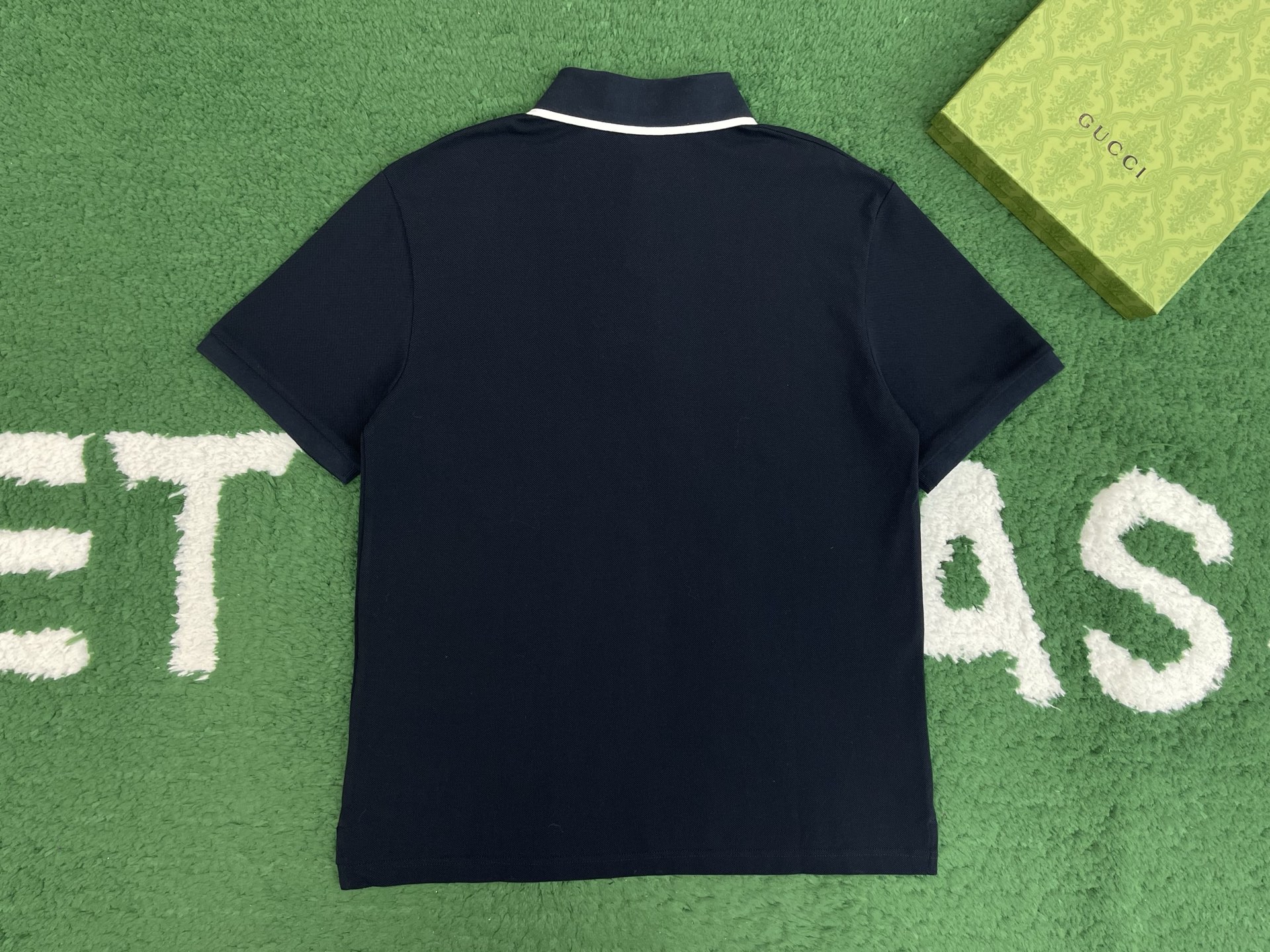 GUCCI 古驰 红领双G蛇印花  T恤 圆领 夏季 短袖 男女同款 海军蓝A2 806250-XJG3G-4003