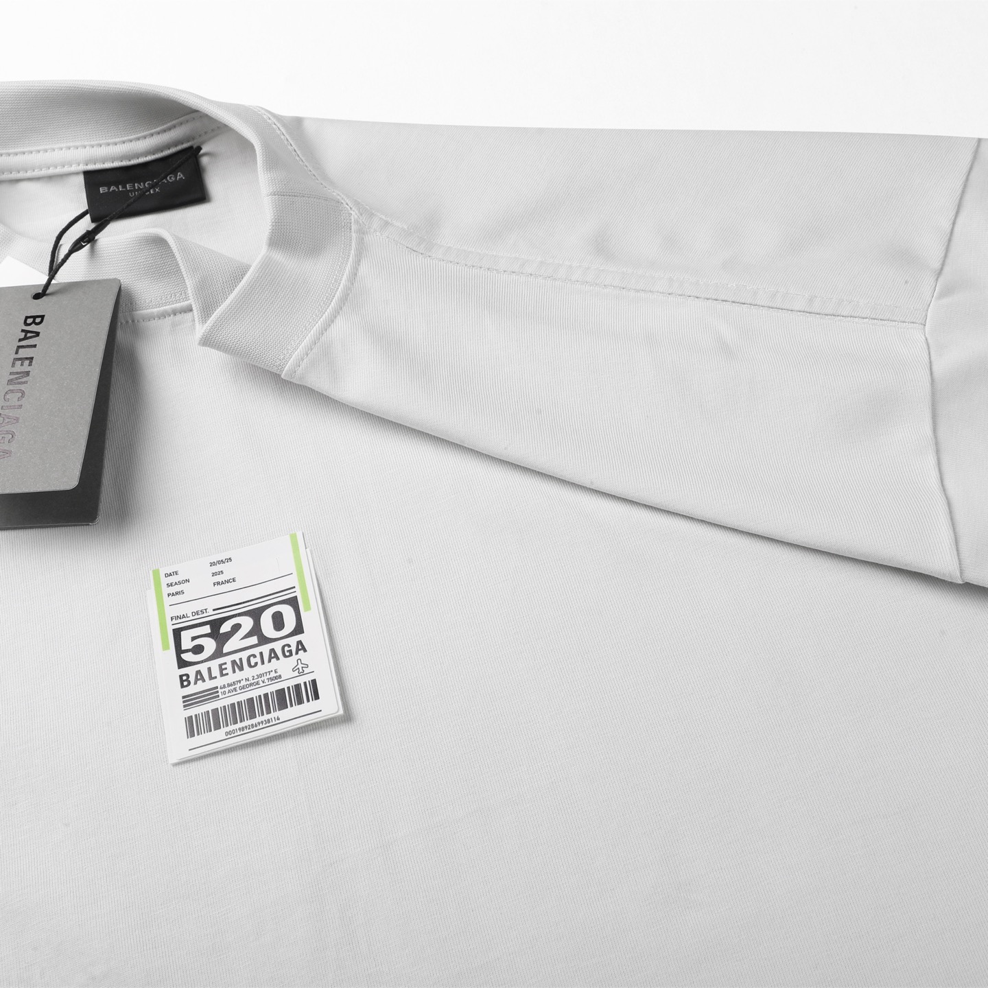 Balenciaga 巴黎世家 520情人节标签  短袖 T恤 圆领 短款 夏季 黑色 白色A5 764235TSVK31083