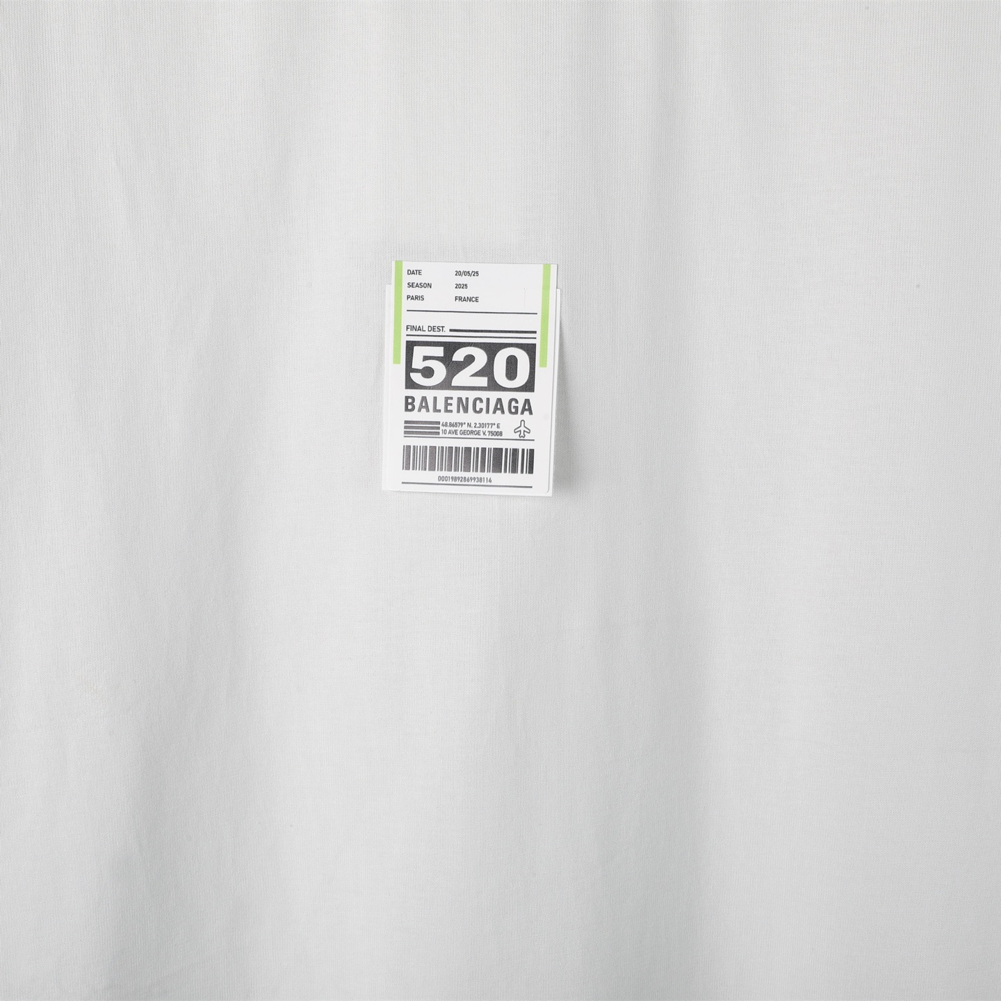 Balenciaga 巴黎世家 520情人节标签  短袖 T恤 圆领 短款 夏季 黑色 白色A5 764235TSVK31083