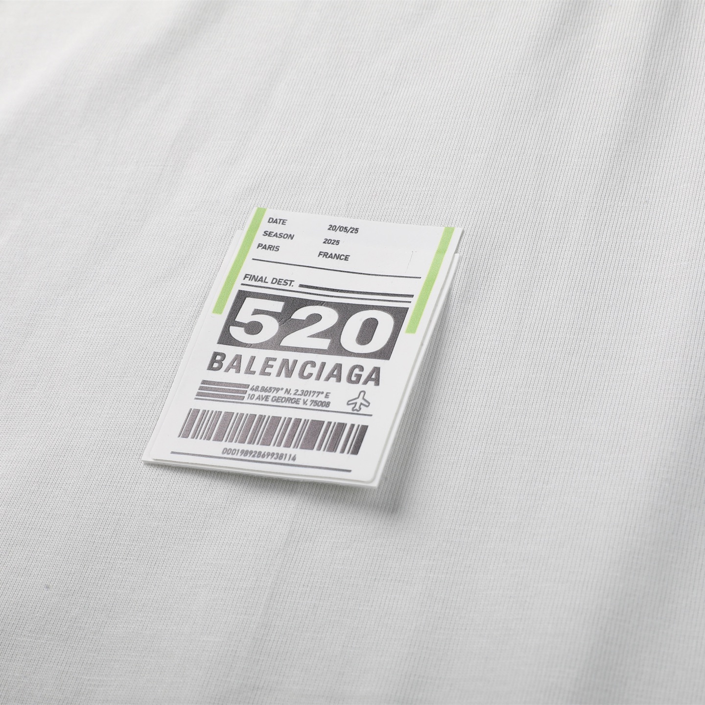 Balenciaga 巴黎世家 520情人节标签  短袖 T恤 圆领 短款 夏季 黑色 白色A5 764235TSVK31083