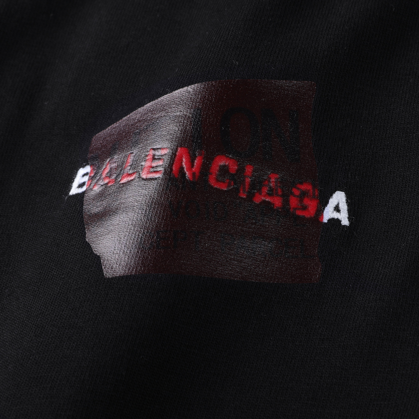 Balenciaga 巴黎世家 美纹纸胶带 印花短袖 T恤 圆领 短款 夏季 黑色A5 764235TSVG28737