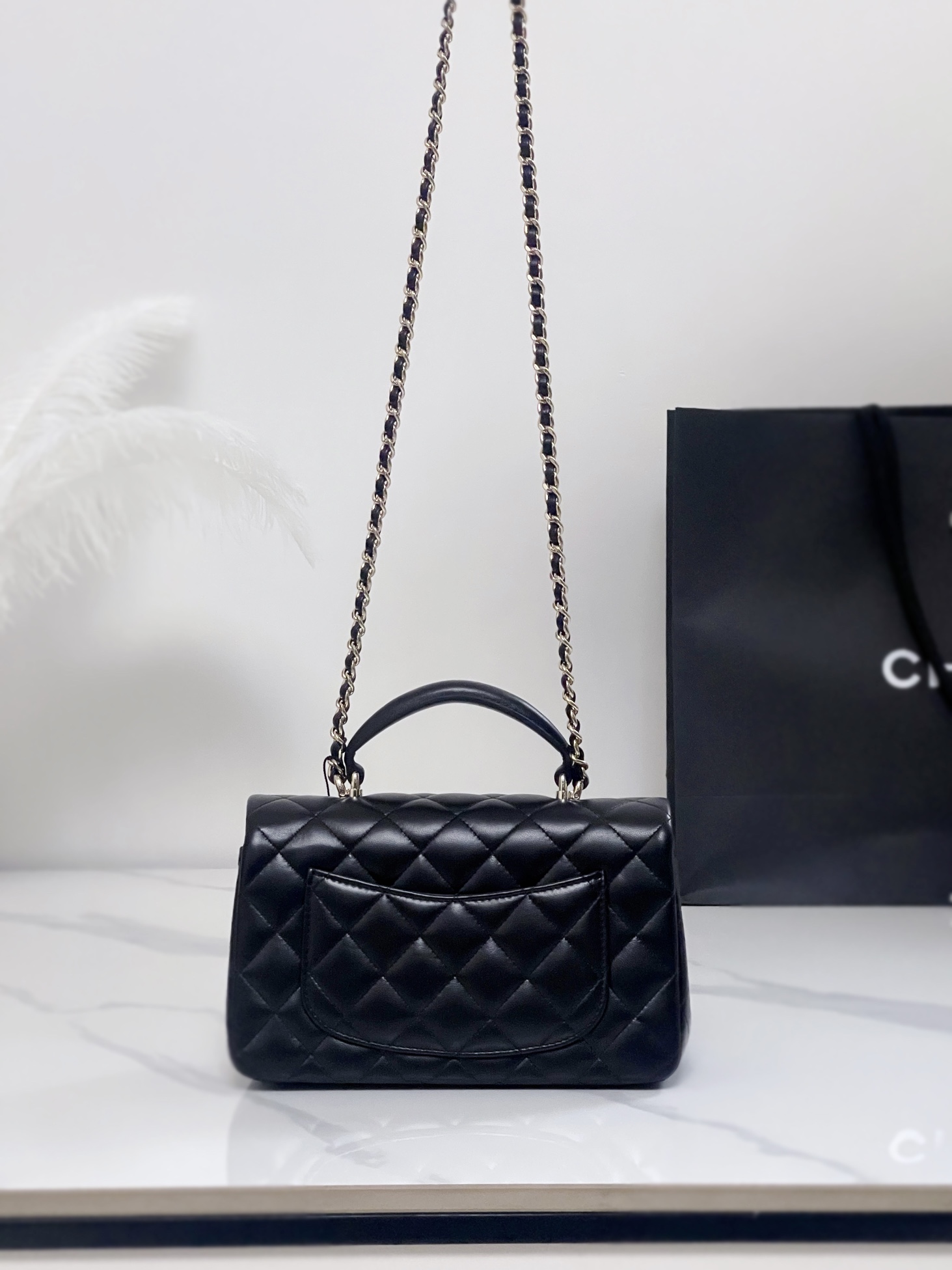 原厂皮 21 Chanel 香奈儿 Classic Flap CF 做旧五金 头层皮 手提袋 斜挎包 包包 菱格纹 2101Y821 黑色 AS4409