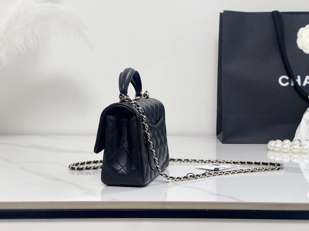 原厂皮 21 Chanel 香奈儿 Classic Flap CF 做旧五金 头层皮 手提袋 斜挎包 包包 菱格纹 2101Y821 黑色 AS4409