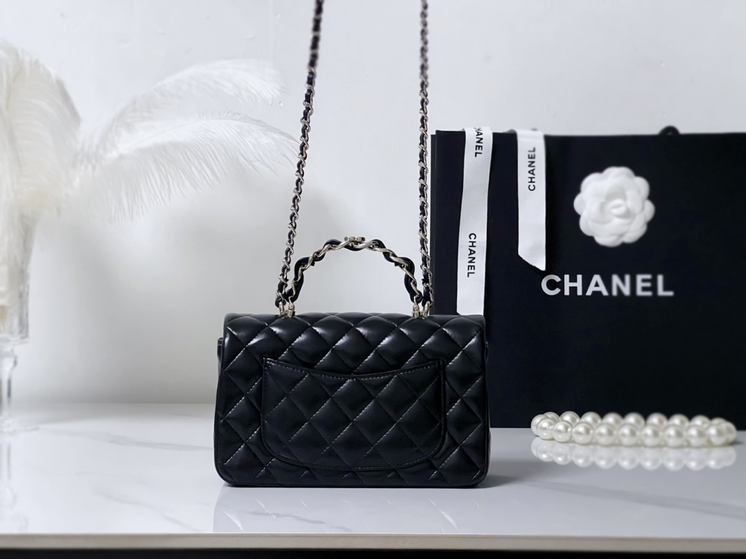 原厂皮 23K Chanel 香奈儿 Classic Flap CF 做旧五金 头层皮 手提袋 斜挎包 包包 菱格纹 2431Y831 黑色  AS4409-B14245-94305