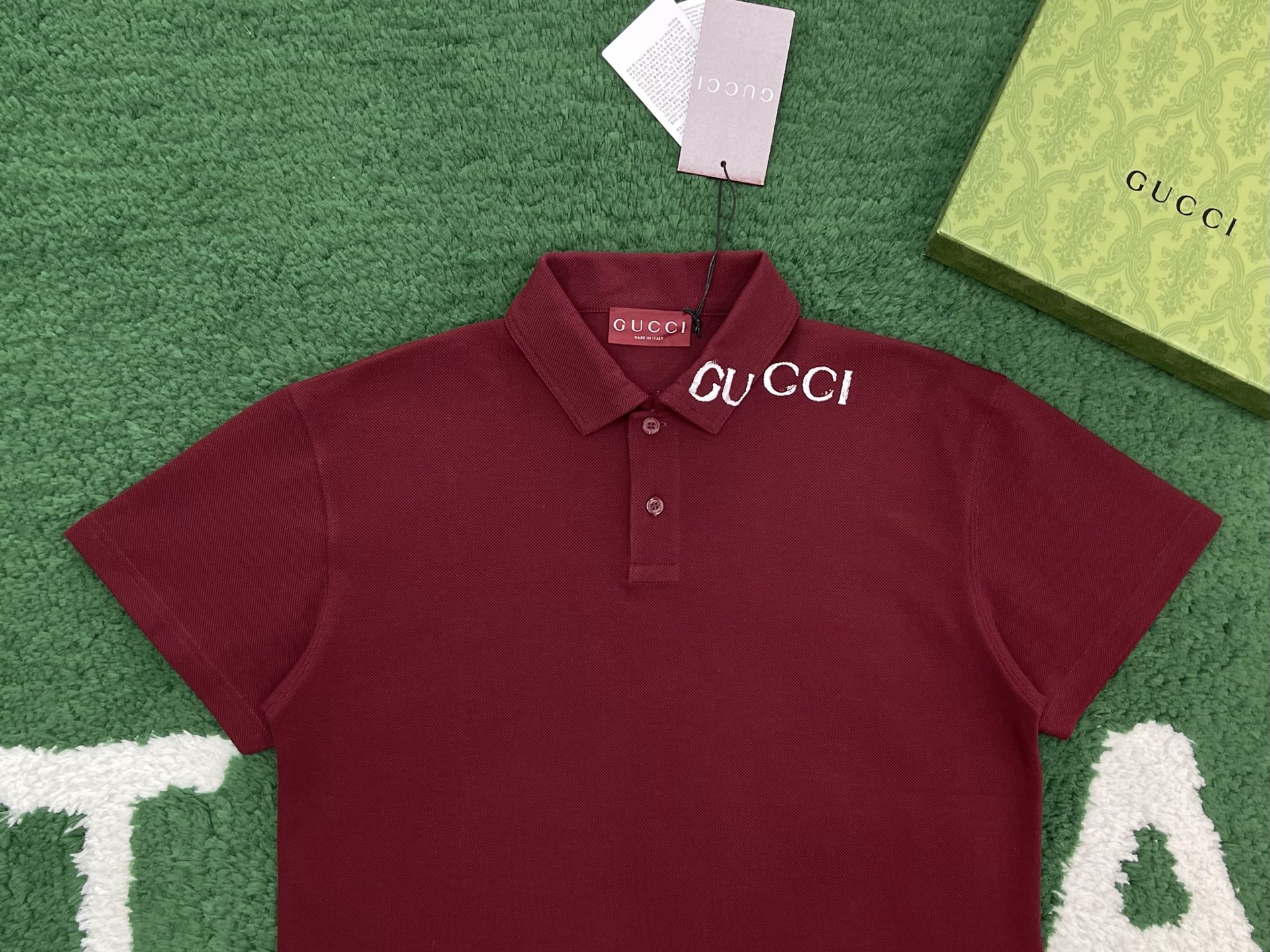 GUCCI 古驰 棉质 POLO衫 T恤  夏季 短袖 男款 红色A2 806255-XJG14-6317