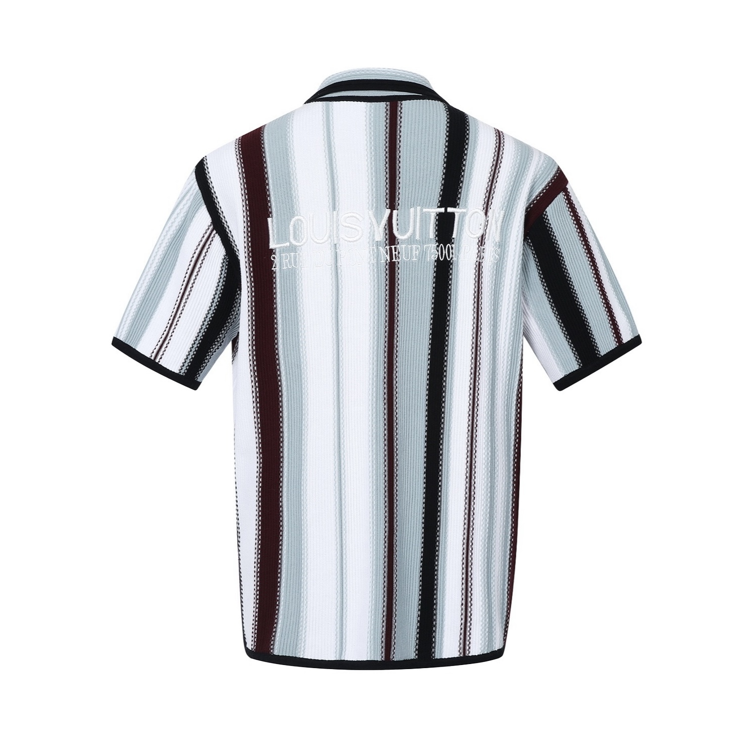 LOUIS VUITTON 路易威登 LV 条纹胸针衬衫 夏季 T恤 男女同款  短袖 黑色A5 1AHVOO