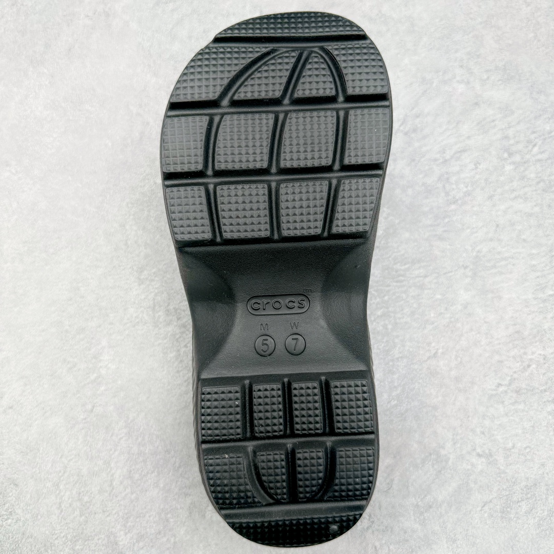 Crocs 卡骆驰 雪屋 EVA 通勤 凉鞋 室内外 拖鞋 沙滩鞋  洞洞鞋 女鞋 5.5CM 黑色 209347-001