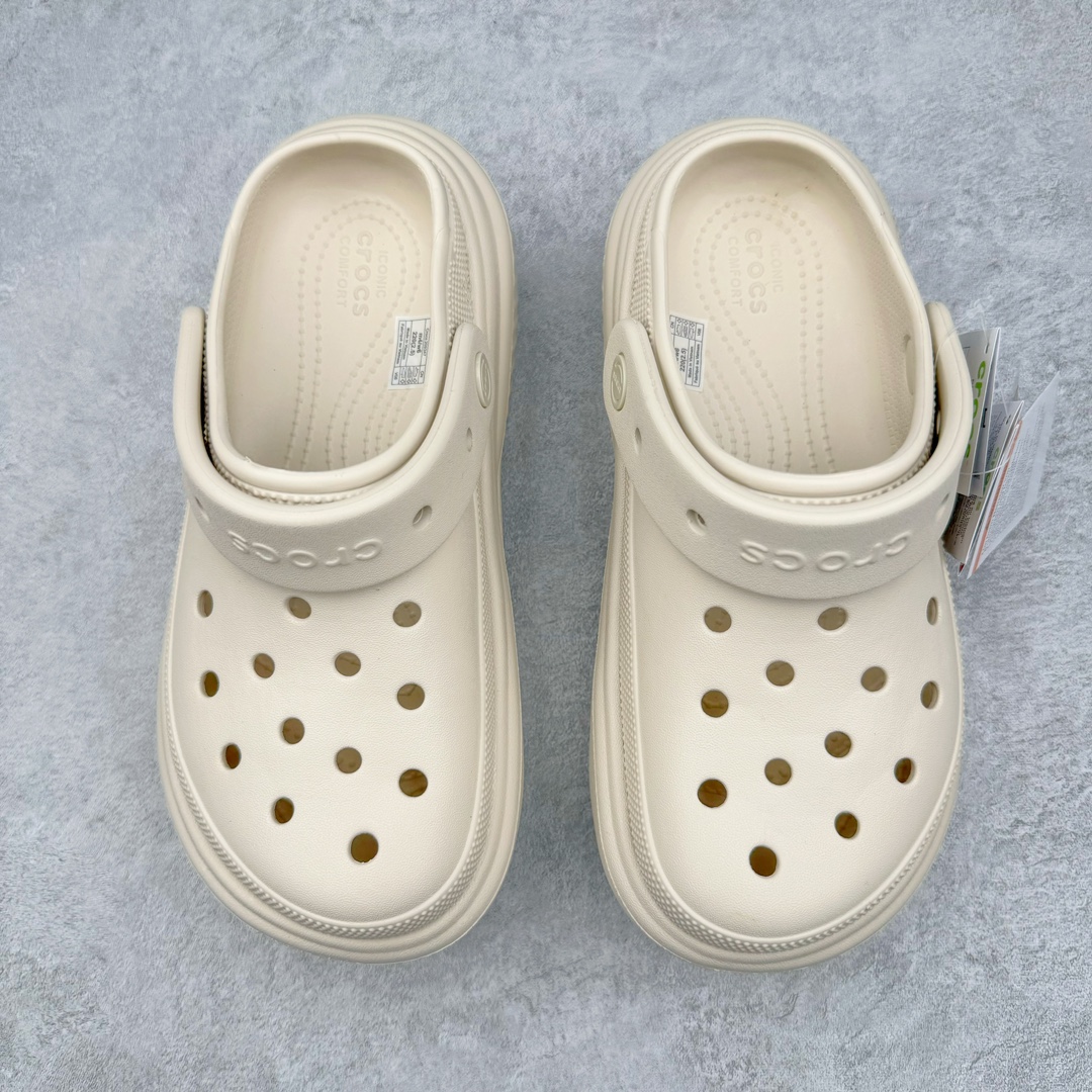 Crocs 卡骆驰 雪屋 EVA 通勤 凉鞋 室内外 拖鞋 沙滩鞋  洞洞鞋 女鞋 5.5CM 米色