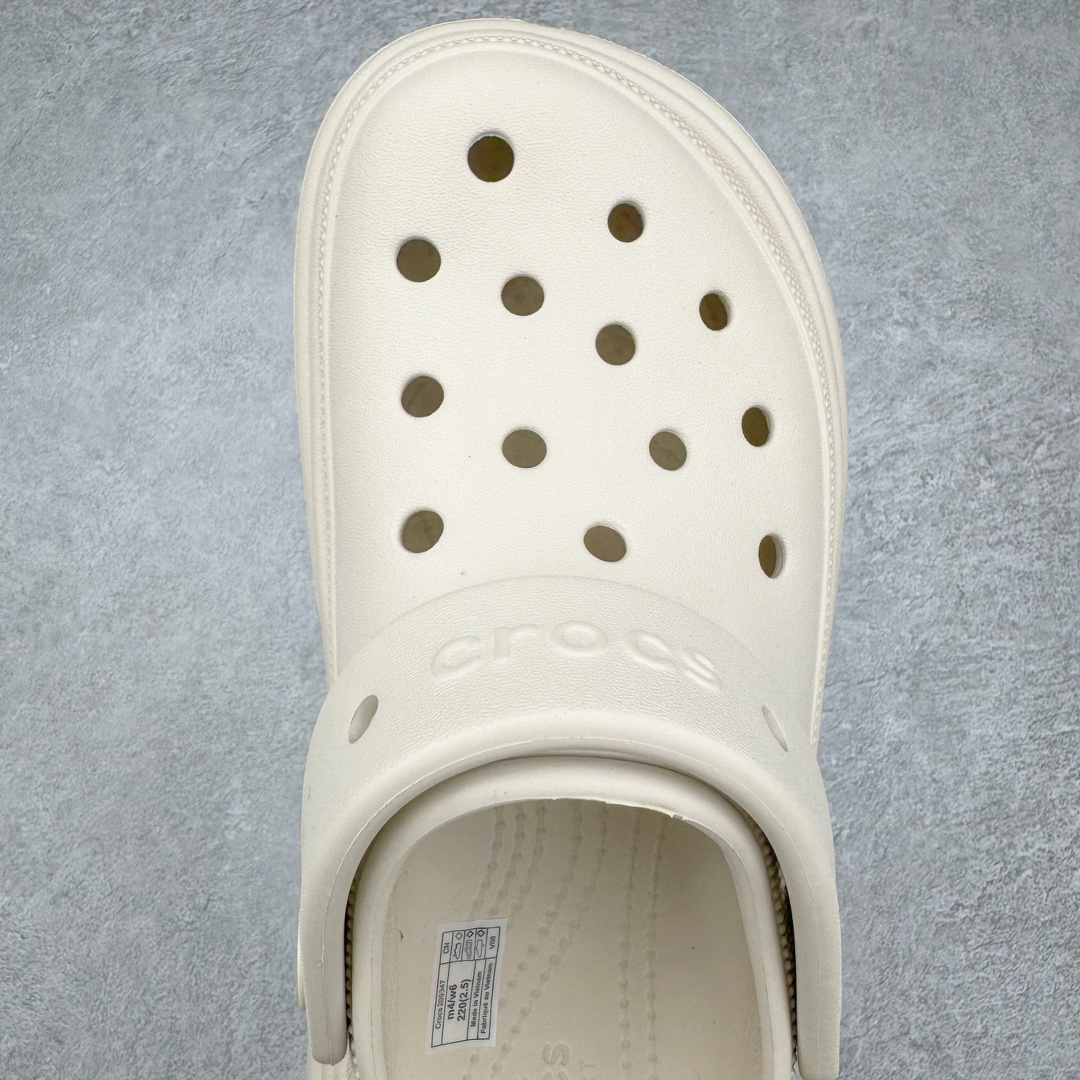 Crocs 卡骆驰 雪屋 EVA 通勤 凉鞋 室内外 拖鞋 沙滩鞋  洞洞鞋 女鞋 5.5CM 米色