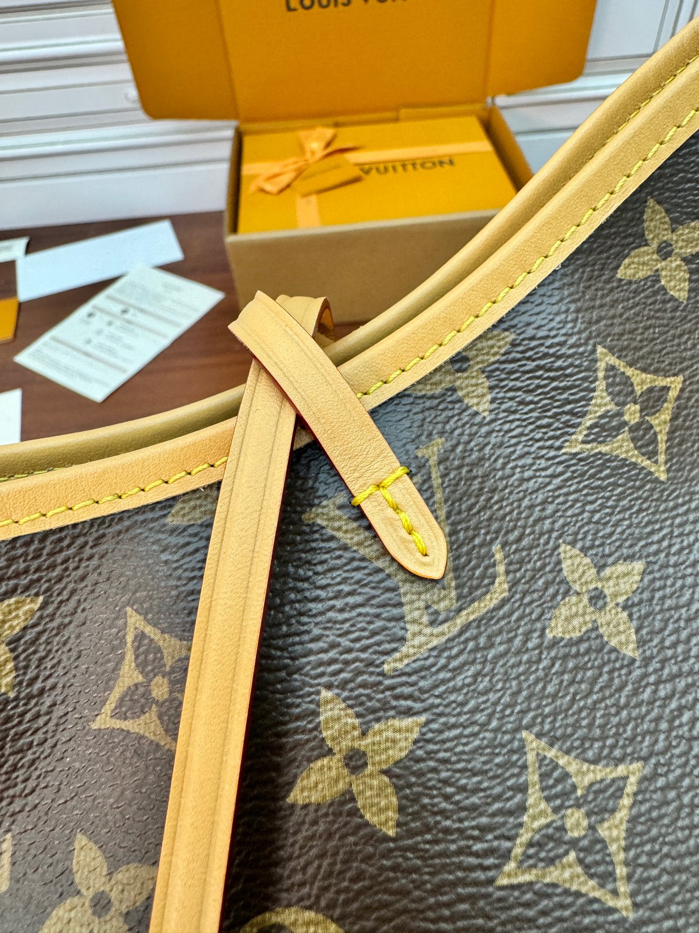 特級芯片 LOUIS VUITTON Carryall BB LV 路易威登  牛皮革 斜挎包 单肩包 双肩包 水桶 手提包 老花棕色 M13014