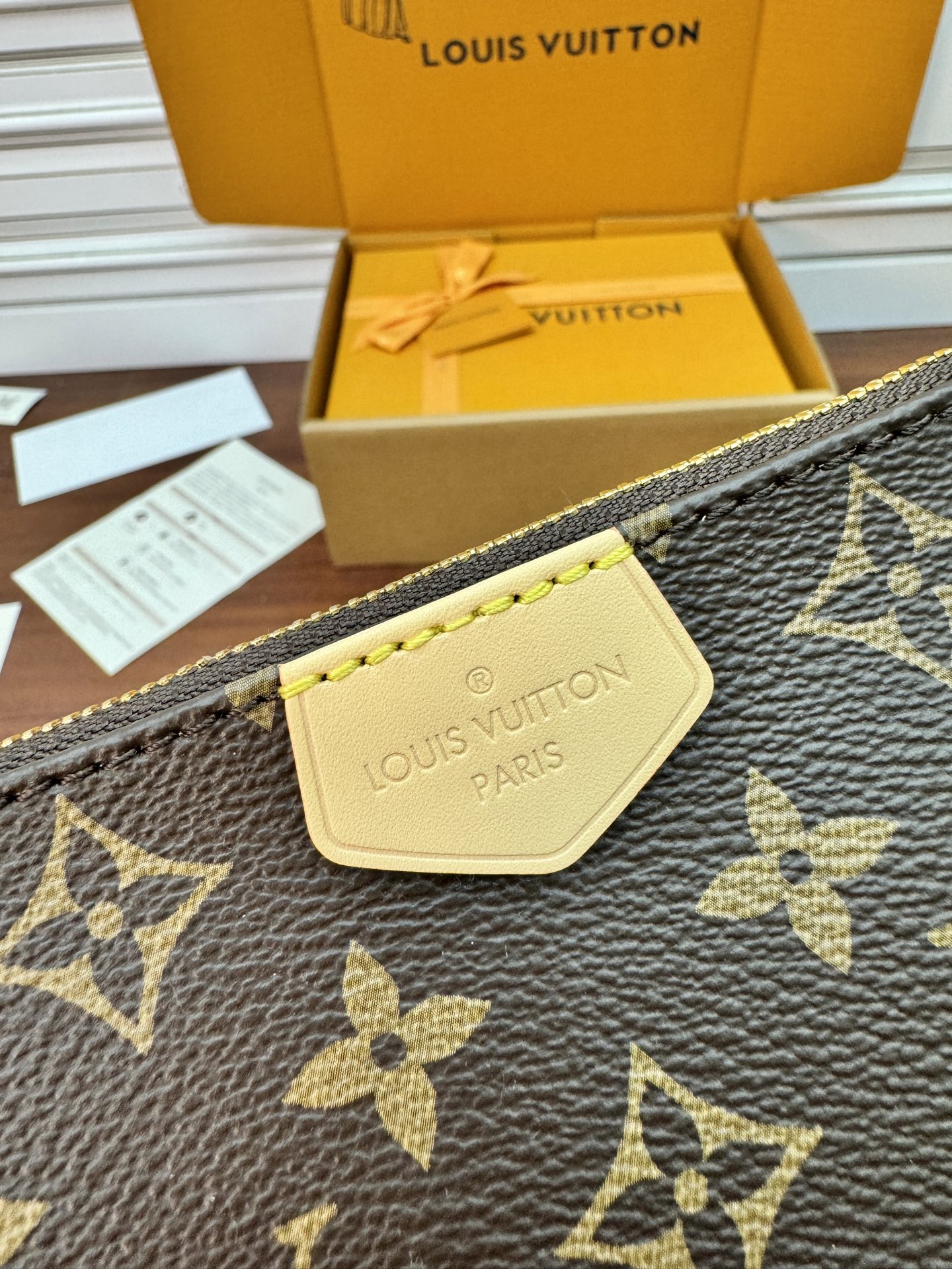 特級芯片 LOUIS VUITTON Multi Pochette LV 链条老花五合一组合包帆布拼皮麻将包 斜挎包 单肩包 腋下包 女款 卡其绿 M44813 