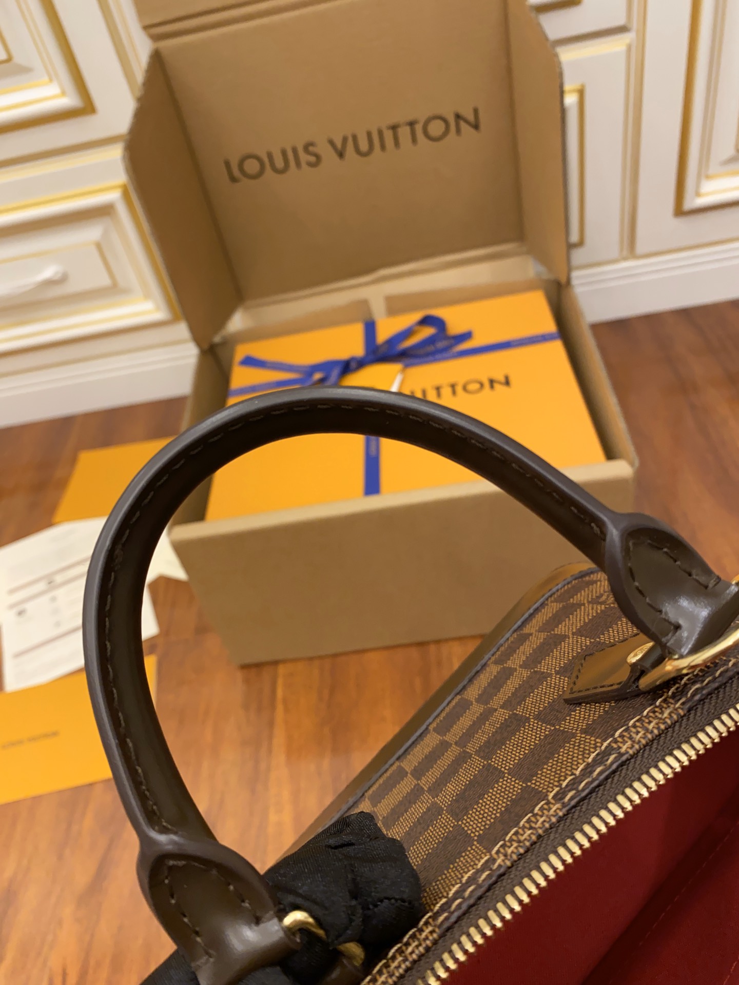 特級芯片 LOUIS VUITTON Alma LV 路易威登  牛皮革 斜挎包 单肩包 双肩包 水桶 手提包 老花棕色格子 N41221