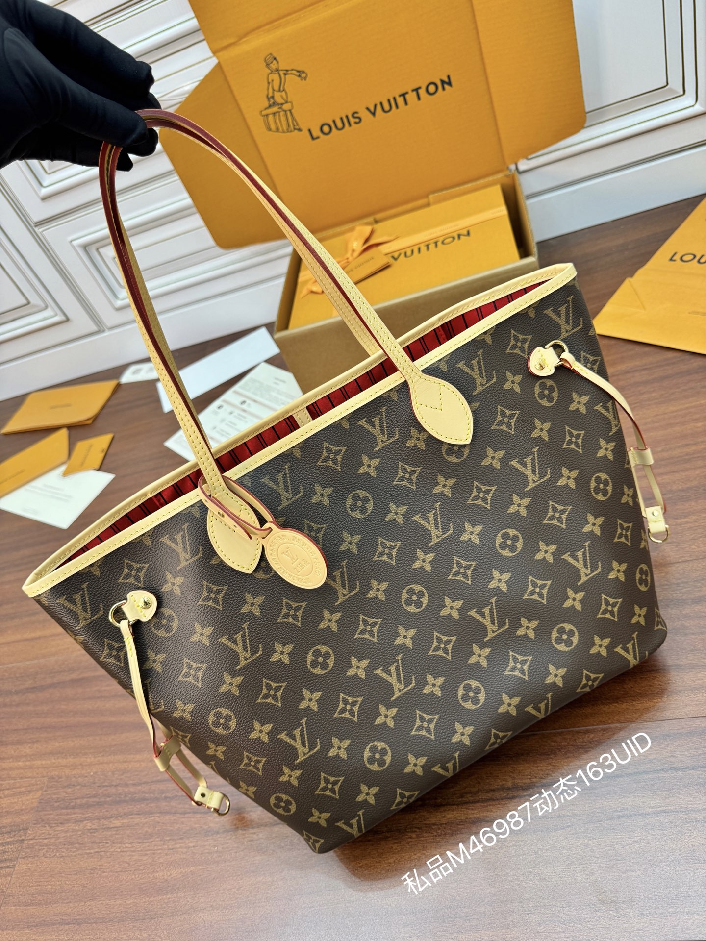 特級芯片 LOUIS VUITTON NEVERFULL MM LV 路易威登  牛皮革 斜挎包 单肩包 双肩包 水桶 手提包 老花棕色 M46987