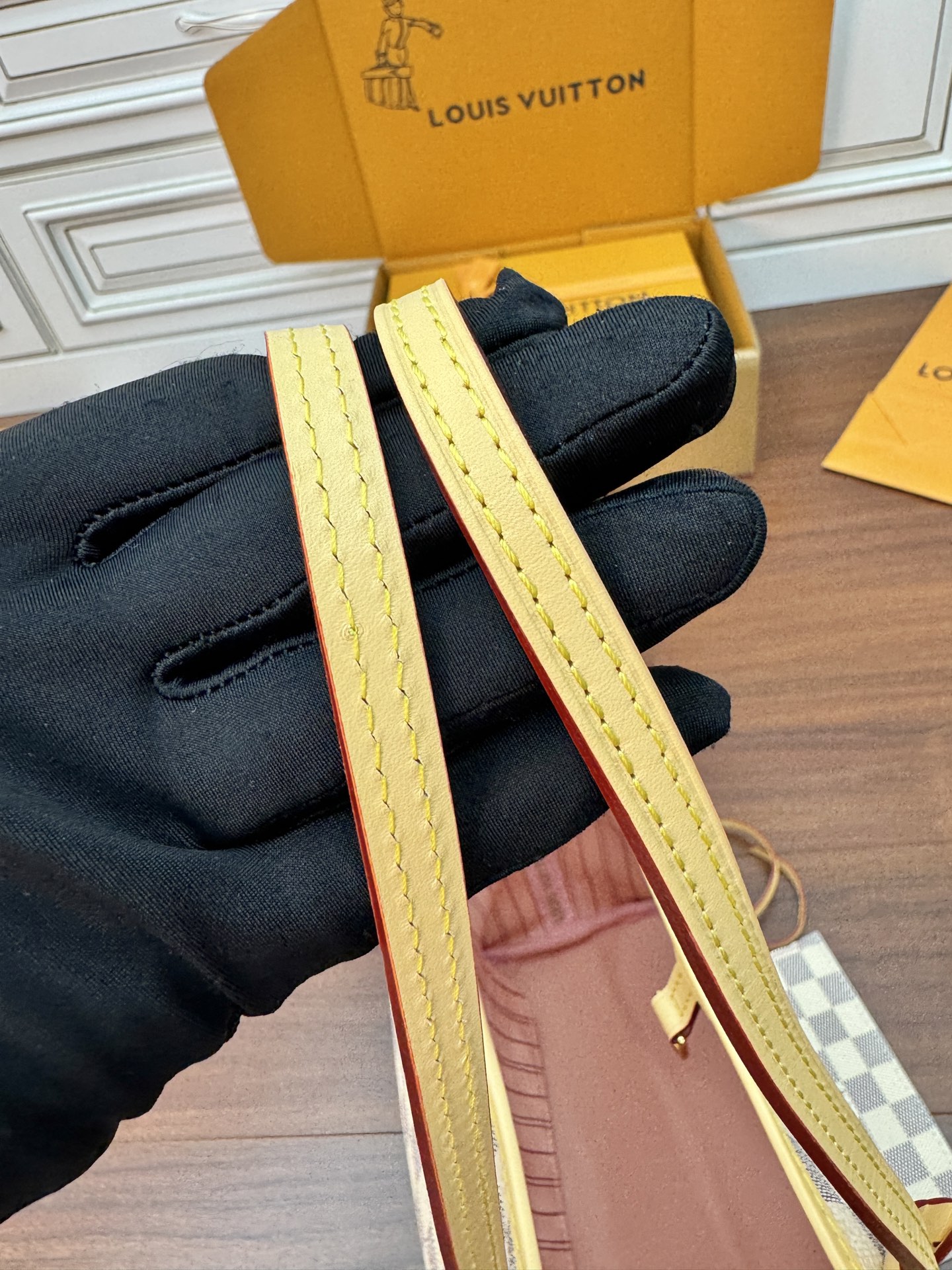 特級芯片 LOUIS VUITTON NEVERFULL MM LV 路易威登  牛皮革 斜挎包 单肩包 双肩包 水桶 手提包 白色格子 N40603