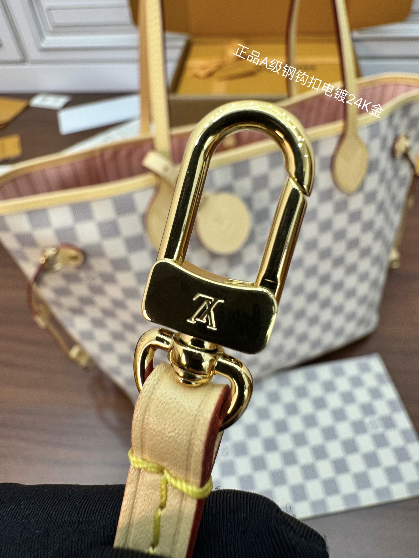 特級芯片 LOUIS VUITTON NEVERFULL MM LV 路易威登  牛皮革 斜挎包 单肩包 双肩包 水桶 手提包 白色格子 N40603