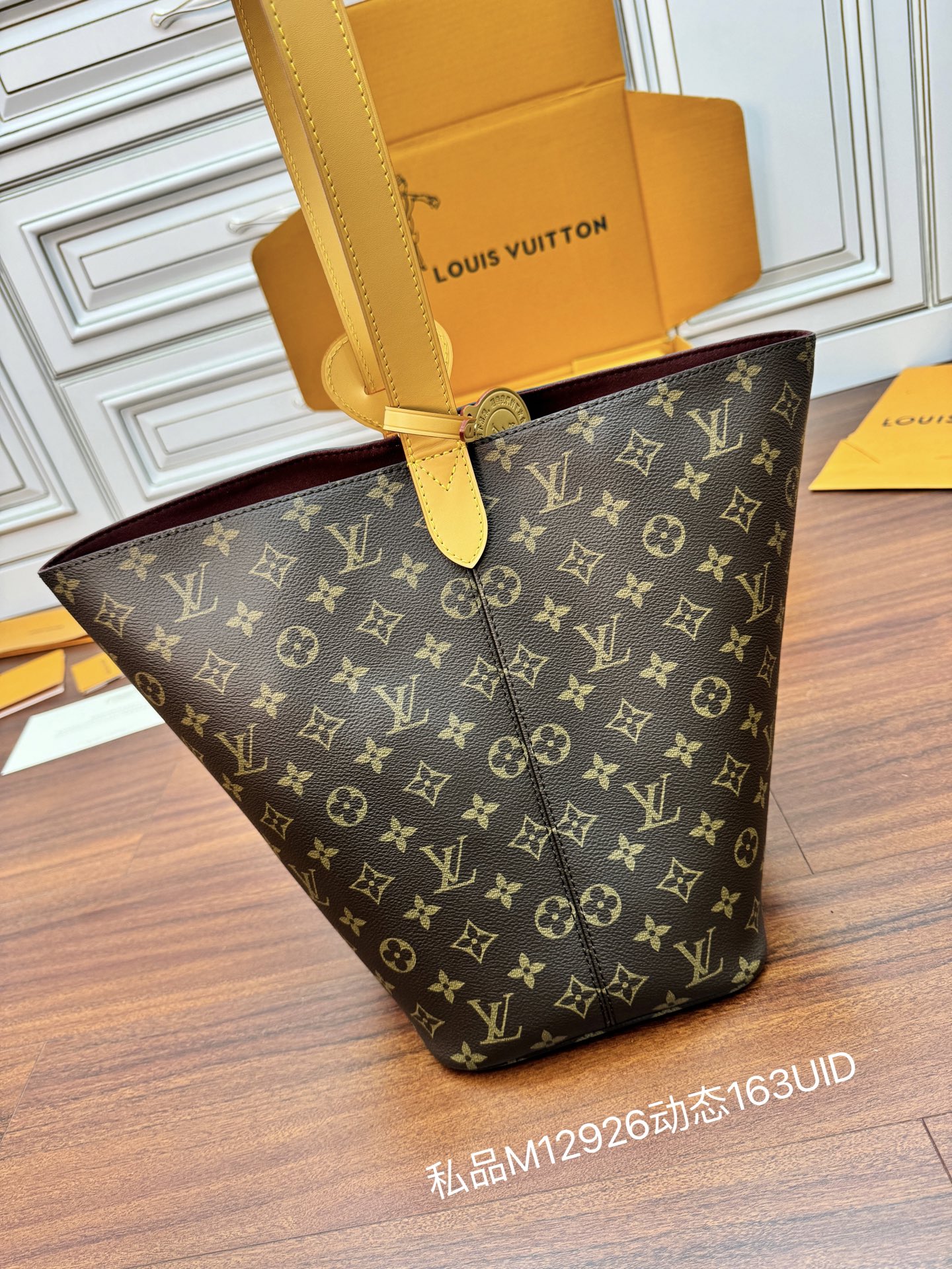 特級芯片 LOUIS VUITTON ALL IN LV 路易威登  牛皮革 斜挎包 单肩包 双肩包 水桶 手提包 老花 肩带可调节，不可拆卸 棕色 M12926