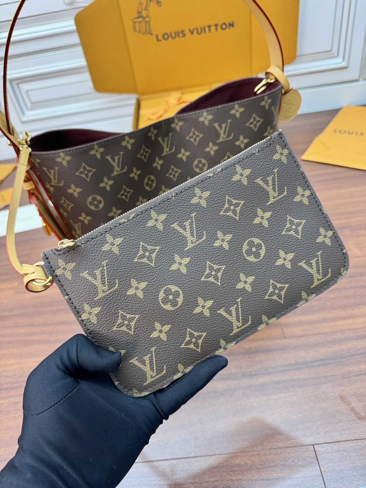 特級芯片 LOUIS VUITTON ALL IN LV 路易威登  牛皮革 斜挎包 单肩包 双肩包 水桶 手提包 老花 肩带可调节，不可拆卸 棕色 M12926